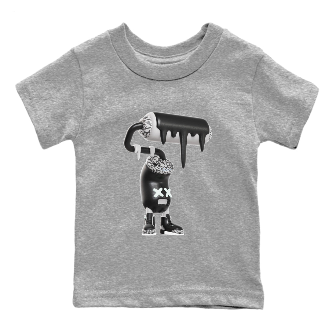 3s Green Glow shirt to match jordans 3D Paint Roller sneaker tees Air Jordan 3 Green Glow Drip Gear Zone baby toddler Heather Grey 2 cotton Shirt
