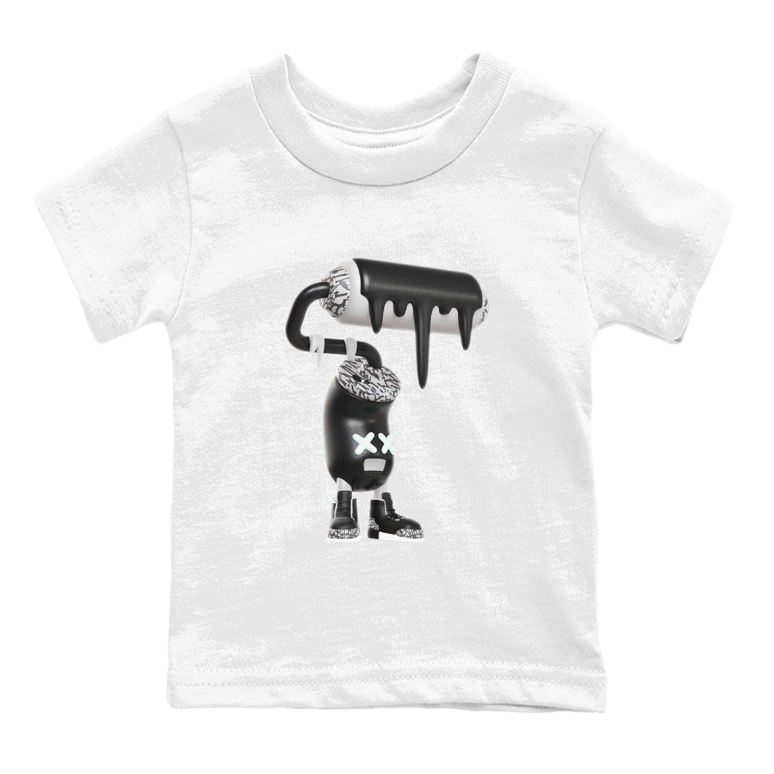 3s Green Glow shirt to match jordans 3D Paint Roller sneaker tees Air Jordan 3 Green Glow Drip Gear Zone baby toddler White 2 cotton Shirt