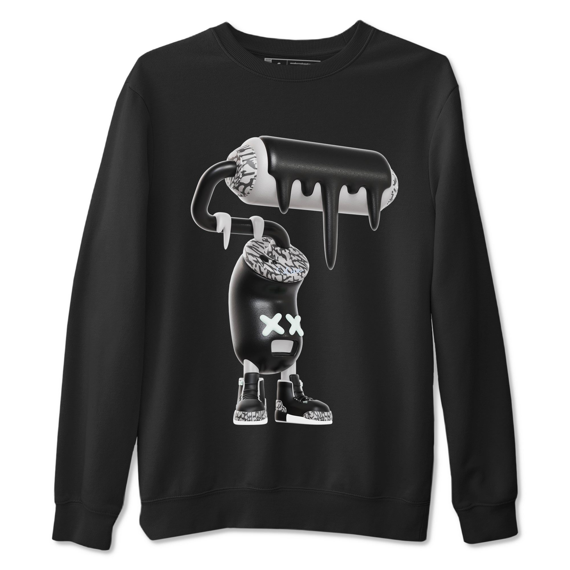 3s Green Glow shirt to match jordans 3D Paint Roller sneaker tees Air Jordan 3 Green Glow Drip Gear Zone unisex cotton Black 2 crew neck shirt