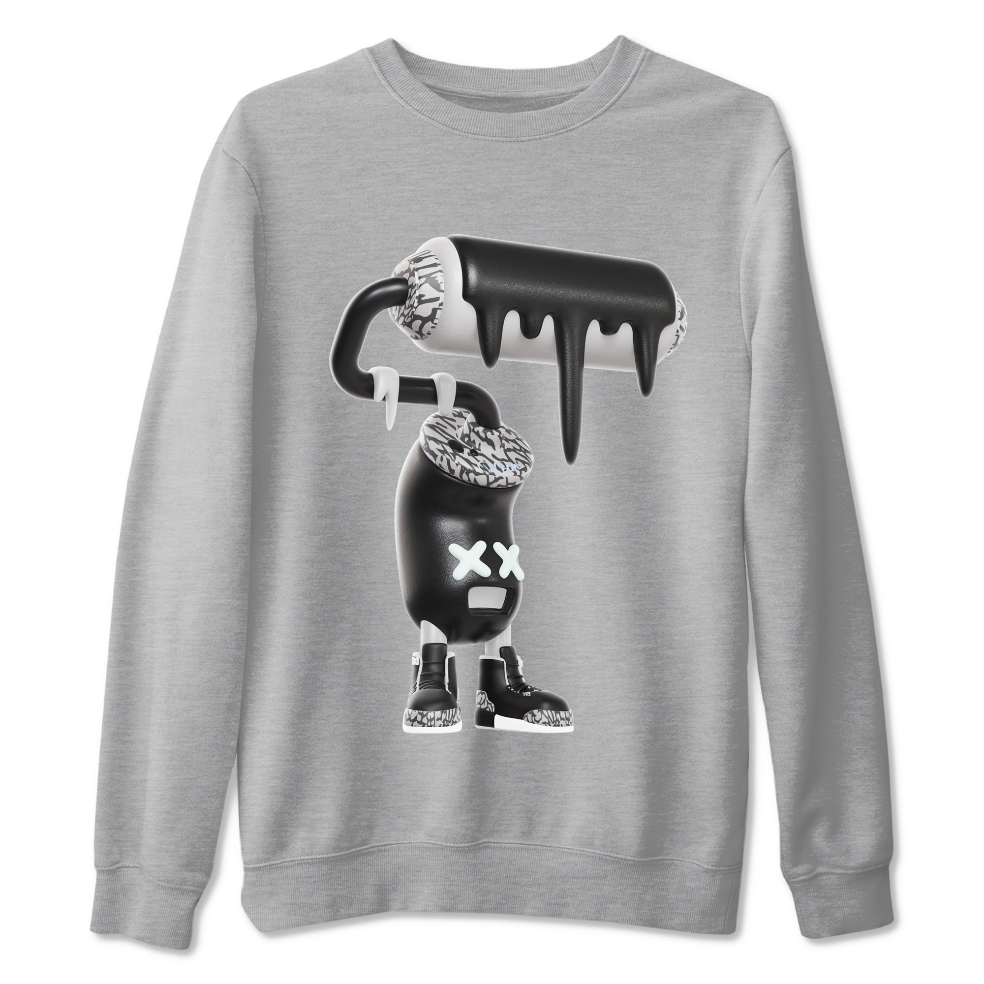 3s Green Glow shirt to match jordans 3D Paint Roller sneaker tees Air Jordan 3 Green Glow Drip Gear Zone unisex cotton Heather Grey 2 crew neck shirt