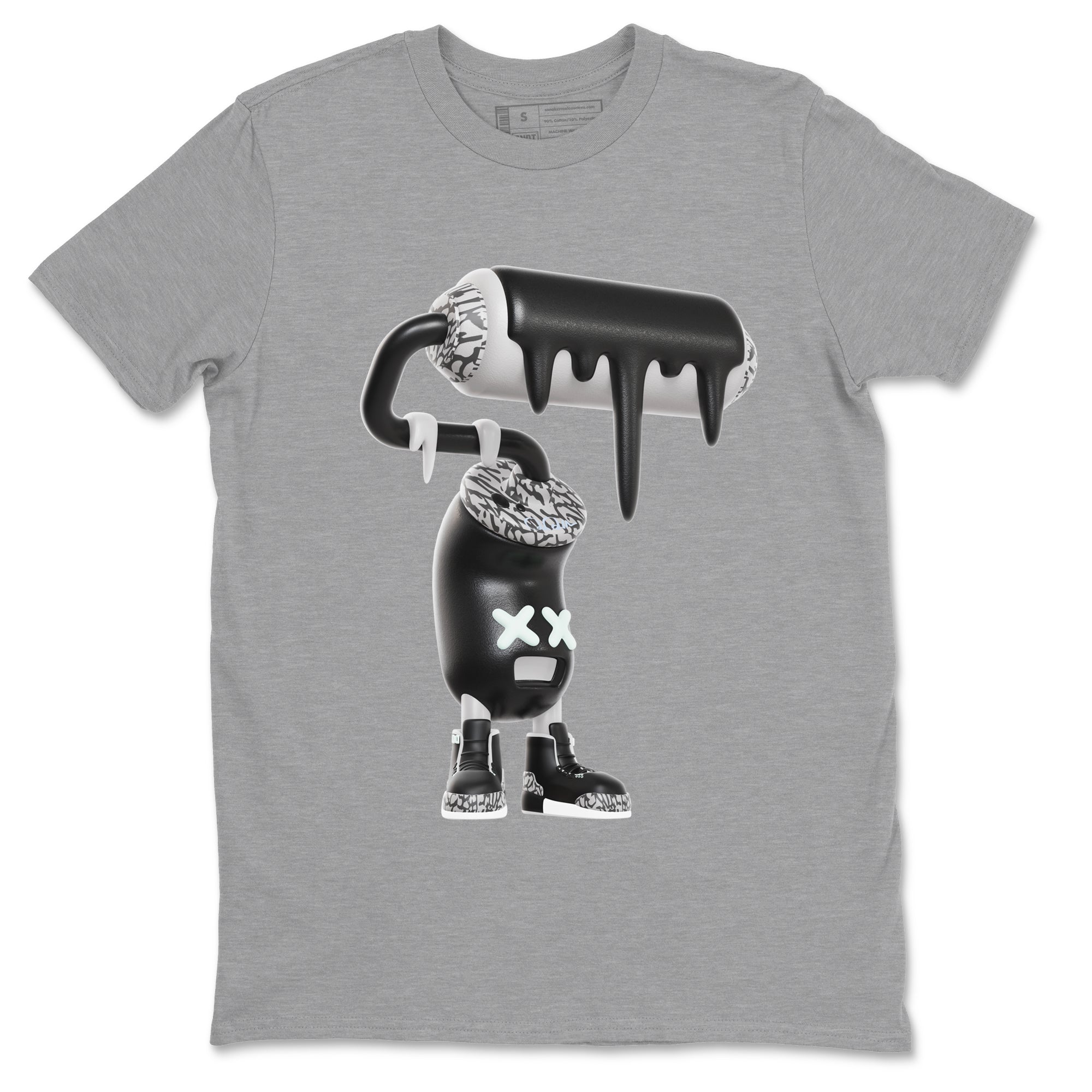 3s Green Glow shirt to match jordans 3D Paint Roller sneaker tees Air Jordan 3 Green Glow Drip Gear Zone unisex cotton Heather Grey 2 crew neck shirt