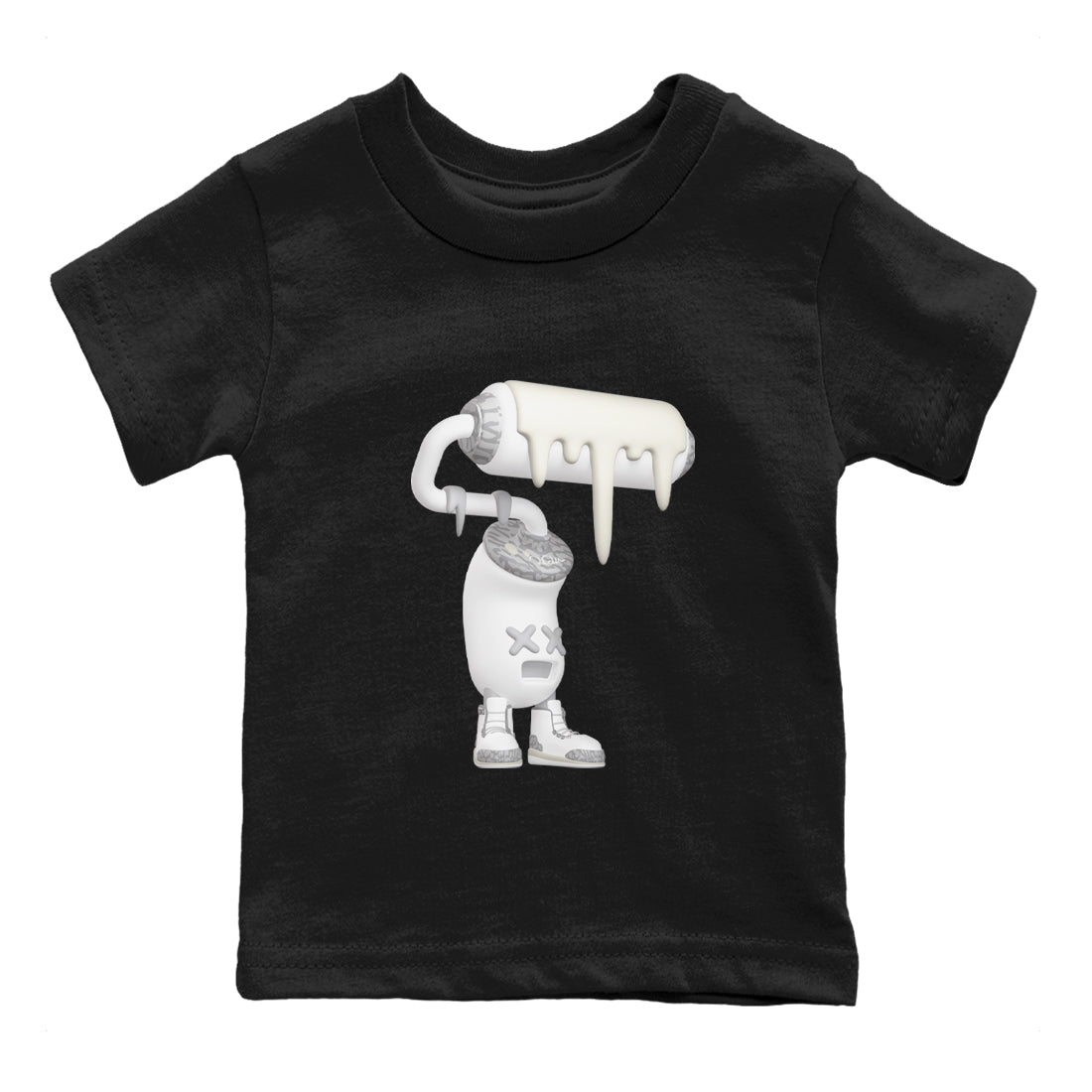 3s Ivory shirt to match jordans 3D Paint Roller sneaker tees Air Jordan 3 Ivory Drip Gear Zone baby toddler Black 2 cotton Shirt