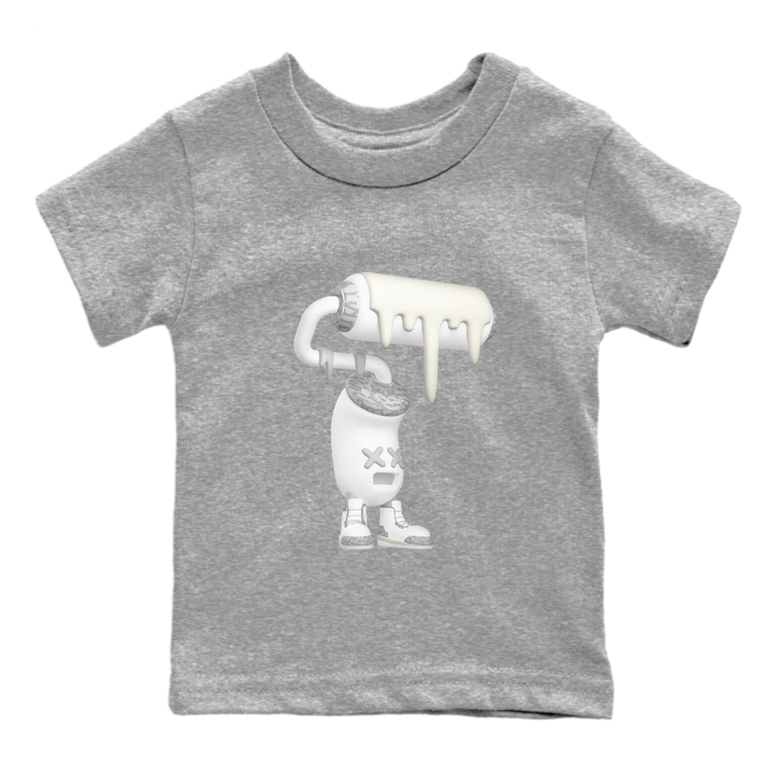 3s Ivory shirt to match jordans 3D Paint Roller sneaker tees Air Jordan 3 Ivory Drip Gear Zone baby toddler Heather Grey 2 cotton Shirt