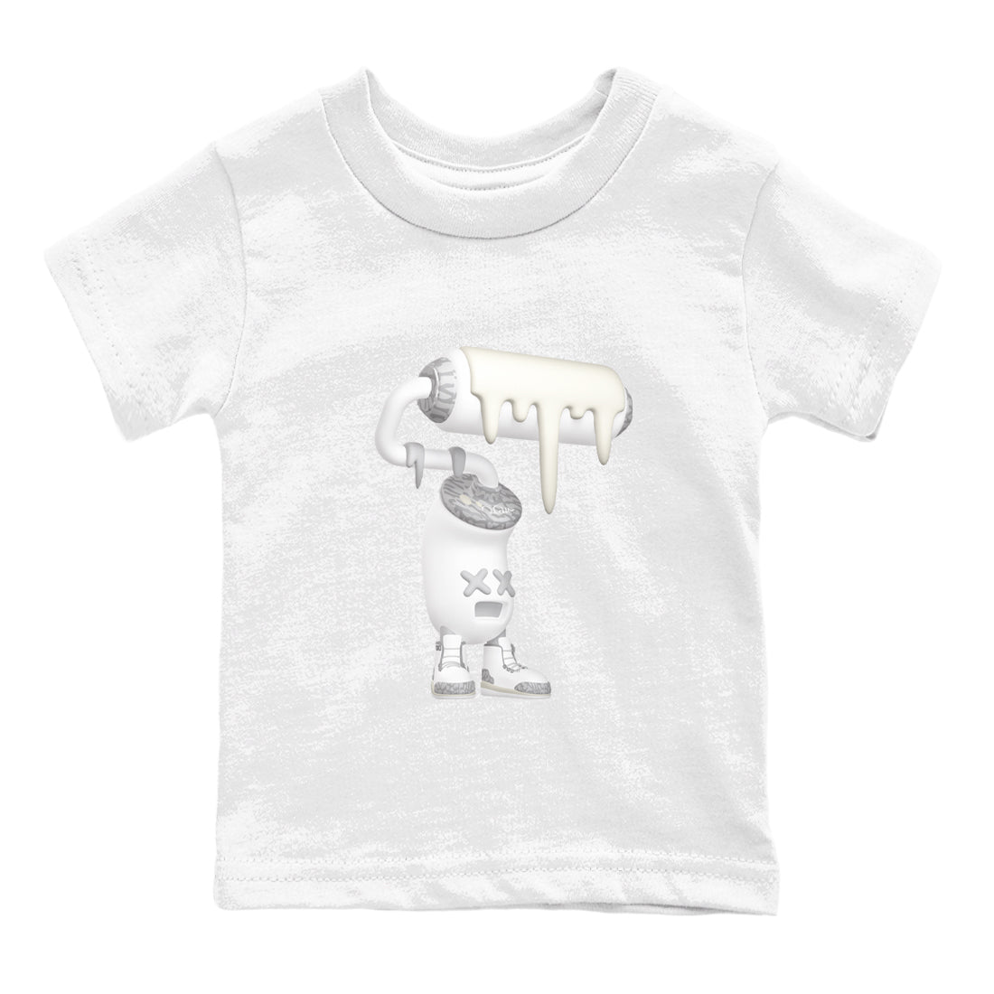 3s Ivory shirt to match jordans 3D Paint Roller sneaker tees Air Jordan 3 Ivory Drip Gear Zone baby toddler White 2 cotton Shirt