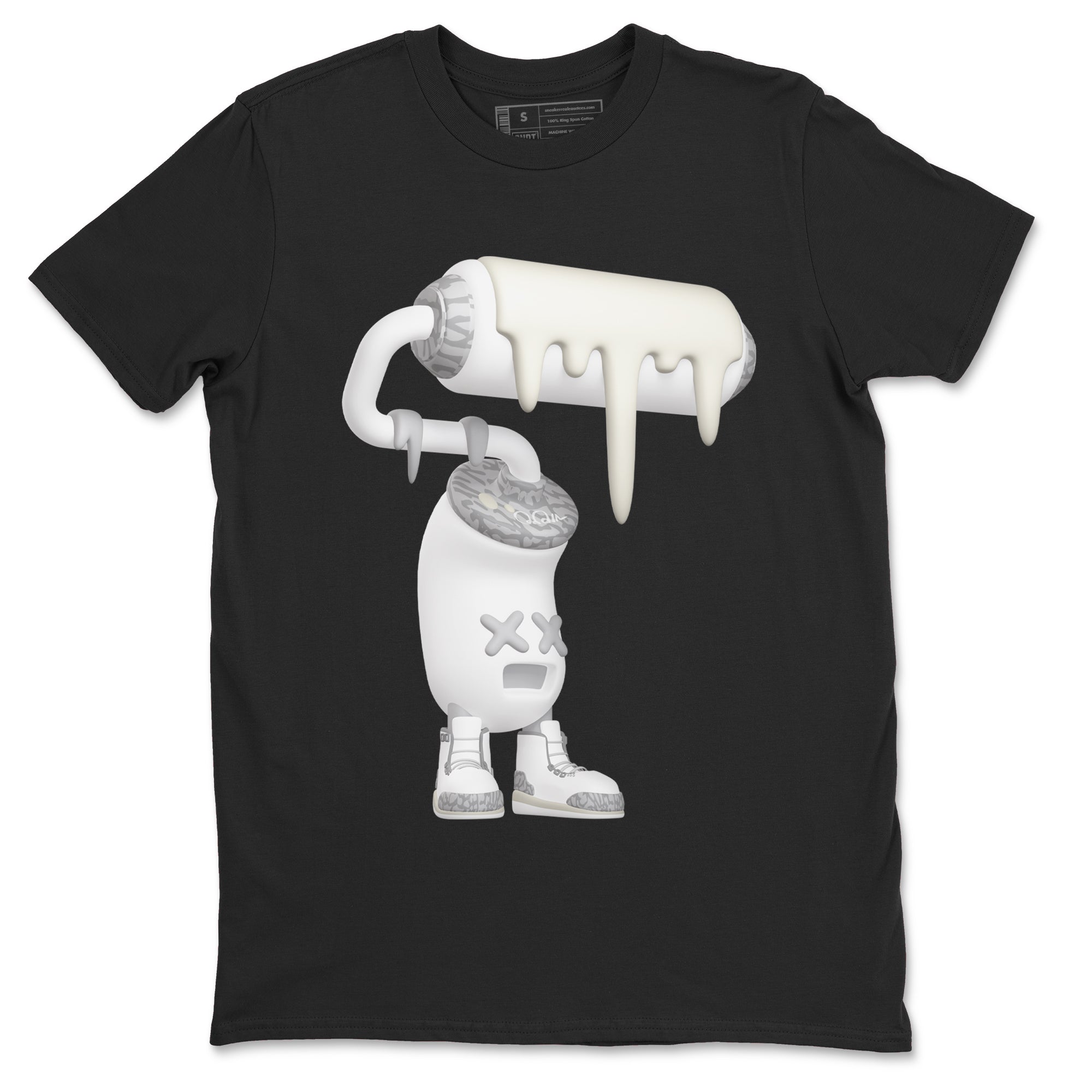 3s Ivory shirt to match jordans 3D Paint Roller sneaker tees Air Jordan 3 Ivory Drip Gear Zone unisex cotton Black 2 crew neck shirt
