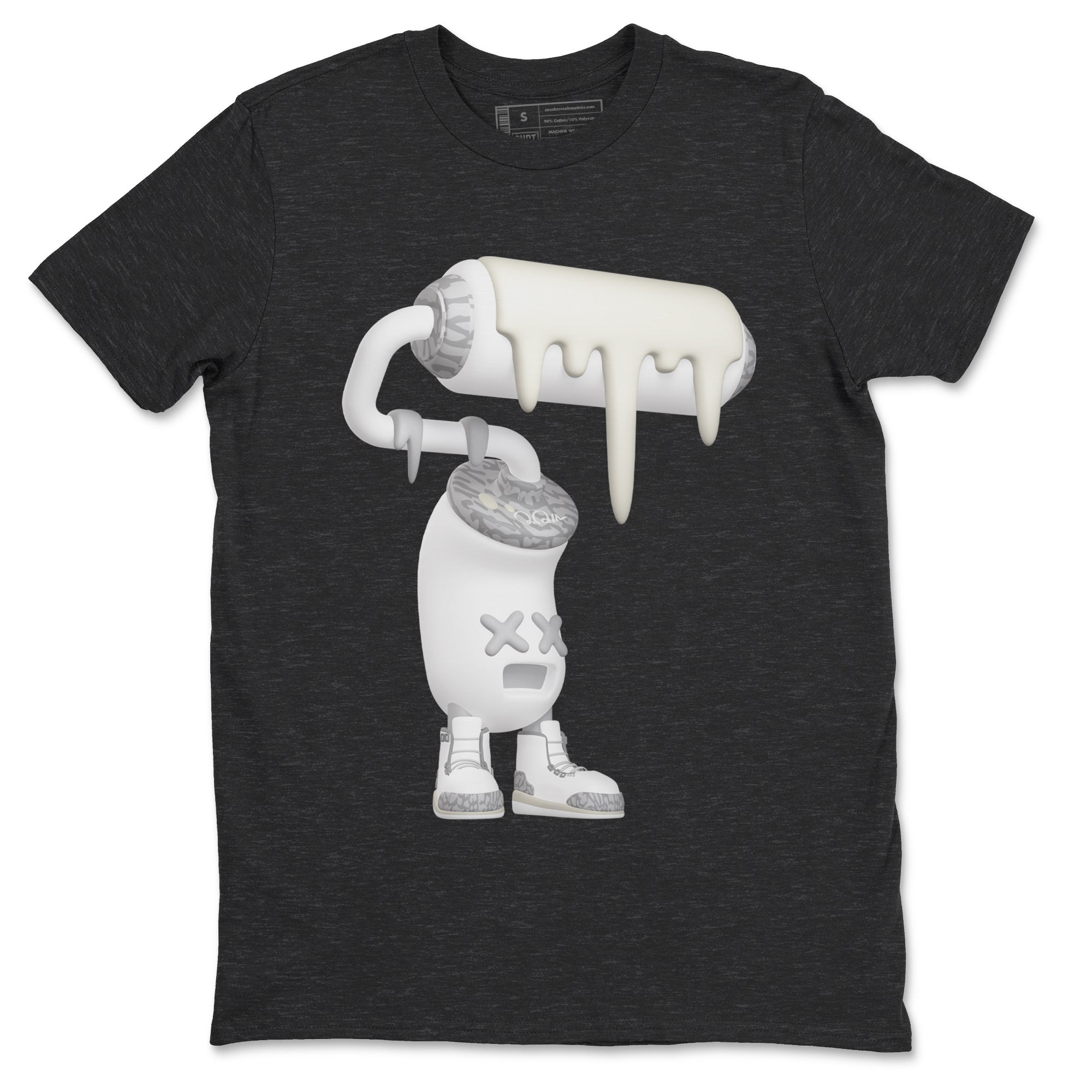3s Ivory shirt to match jordans 3D Paint Roller sneaker tees Air Jordan 3 Ivory Drip Gear Zone unisex cotton Charcoal Heather 2 crew neck shirt