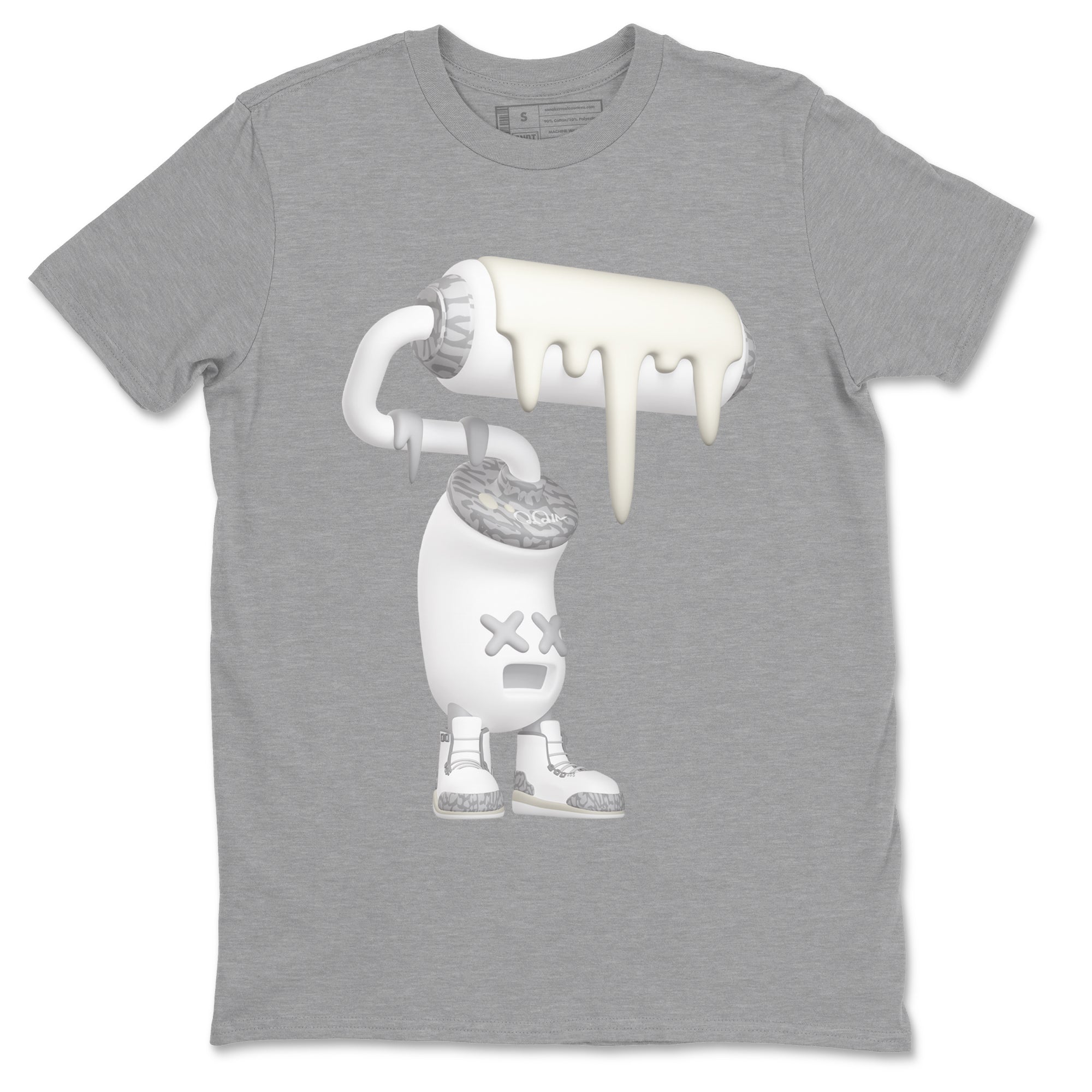 3s Ivory shirt to match jordans 3D Paint Roller sneaker tees Air Jordan 3 Ivory Drip Gear Zone unisex cotton Heather Grey 2 crew neck shirt