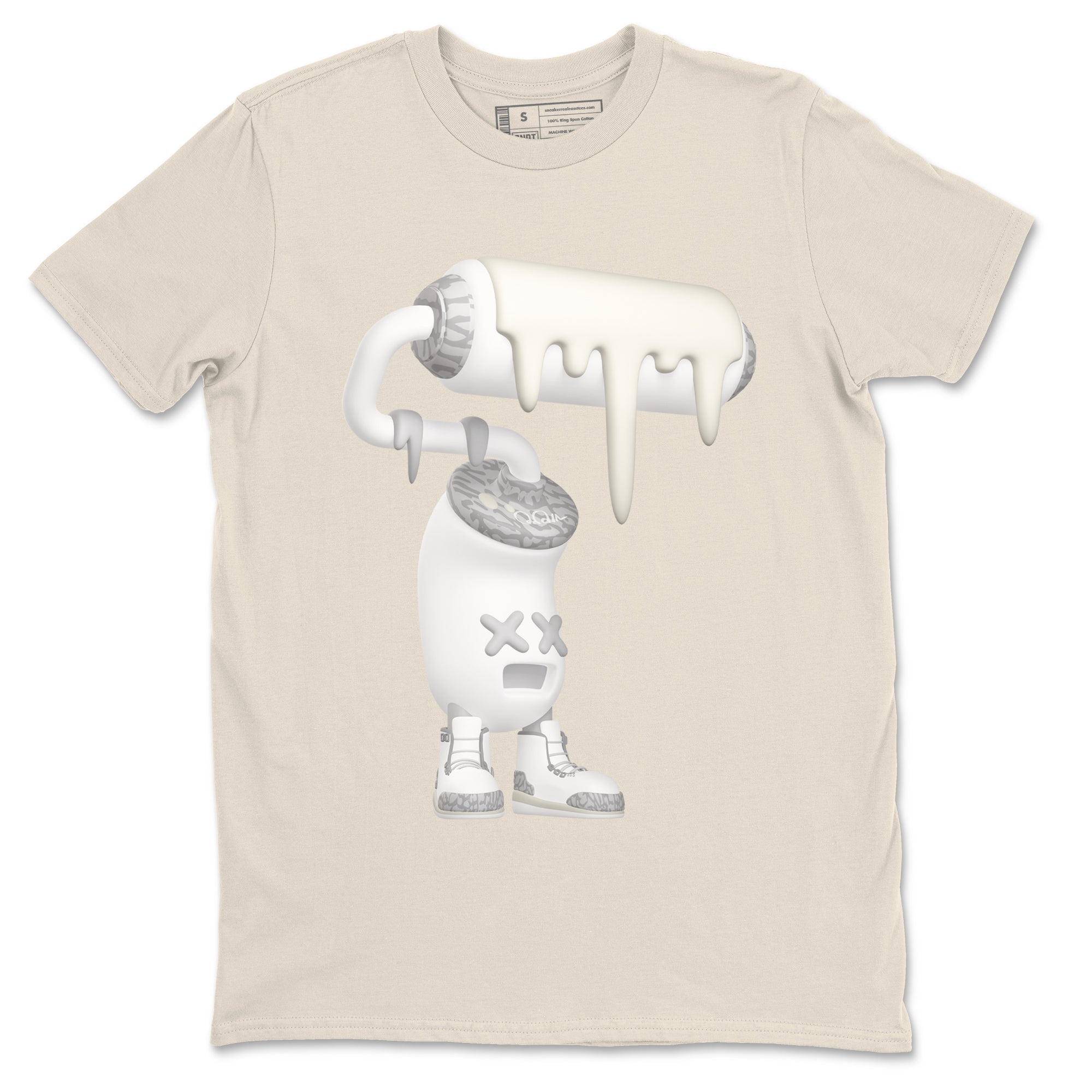 3s Ivory shirt to match jordans 3D Paint Roller sneaker tees Air Jordan 3 Ivory Drip Gear Zone unisex cotton Natural 2 crew neck shirt