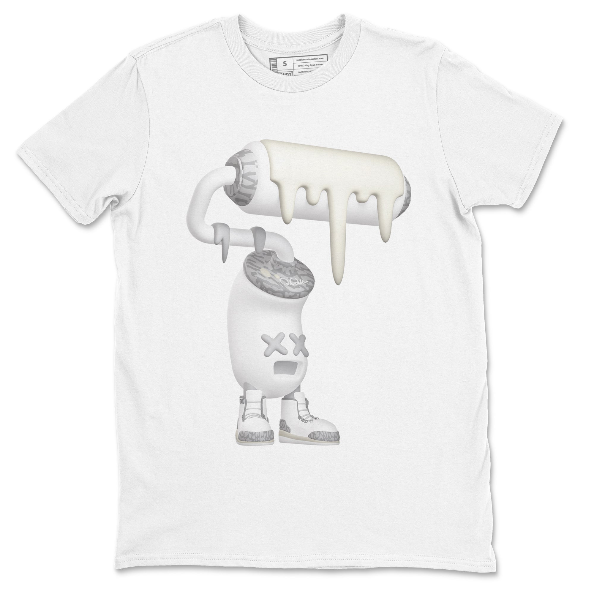 3s Ivory shirt to match jordans 3D Paint Roller sneaker tees Air Jordan 3 Ivory Drip Gear Zone unisex cotton White 2 crew neck shirt