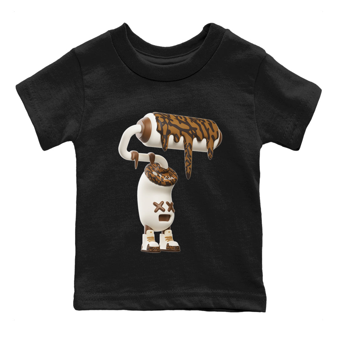 Air Jordan 3 Palomino Sneaker Match Tees 3D Paint Roller Streetwear Sneaker Shirt AJ3 Palomino Sneaker Release Tees Kids Shirts Black 2