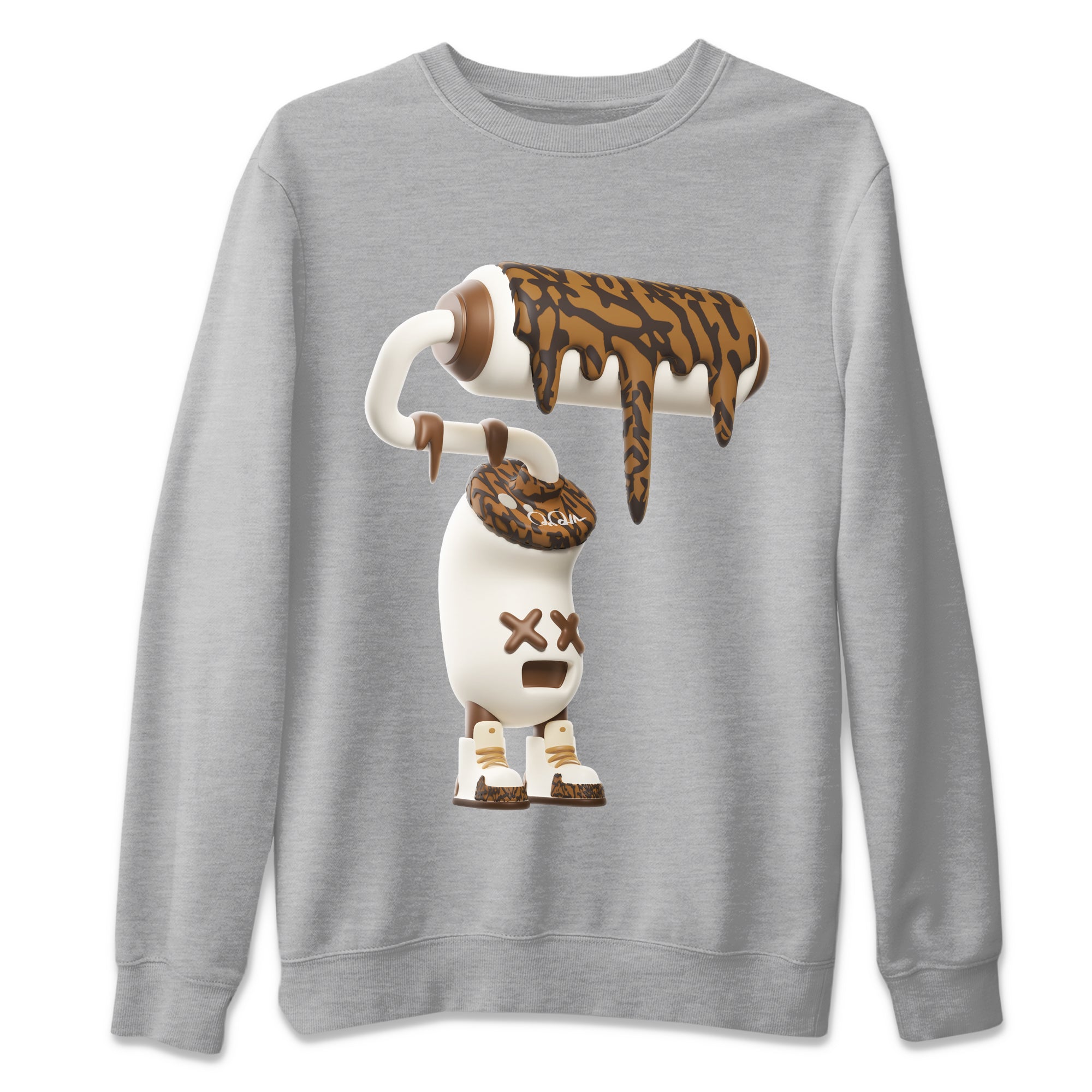 Air Jordan 3 Palomino Sneaker Match Tees 3D Paint Roller Streetwear Sneaker Shirt AJ3 Palomino Sneaker Release Tees Unisex Shirts Heather Grey 2