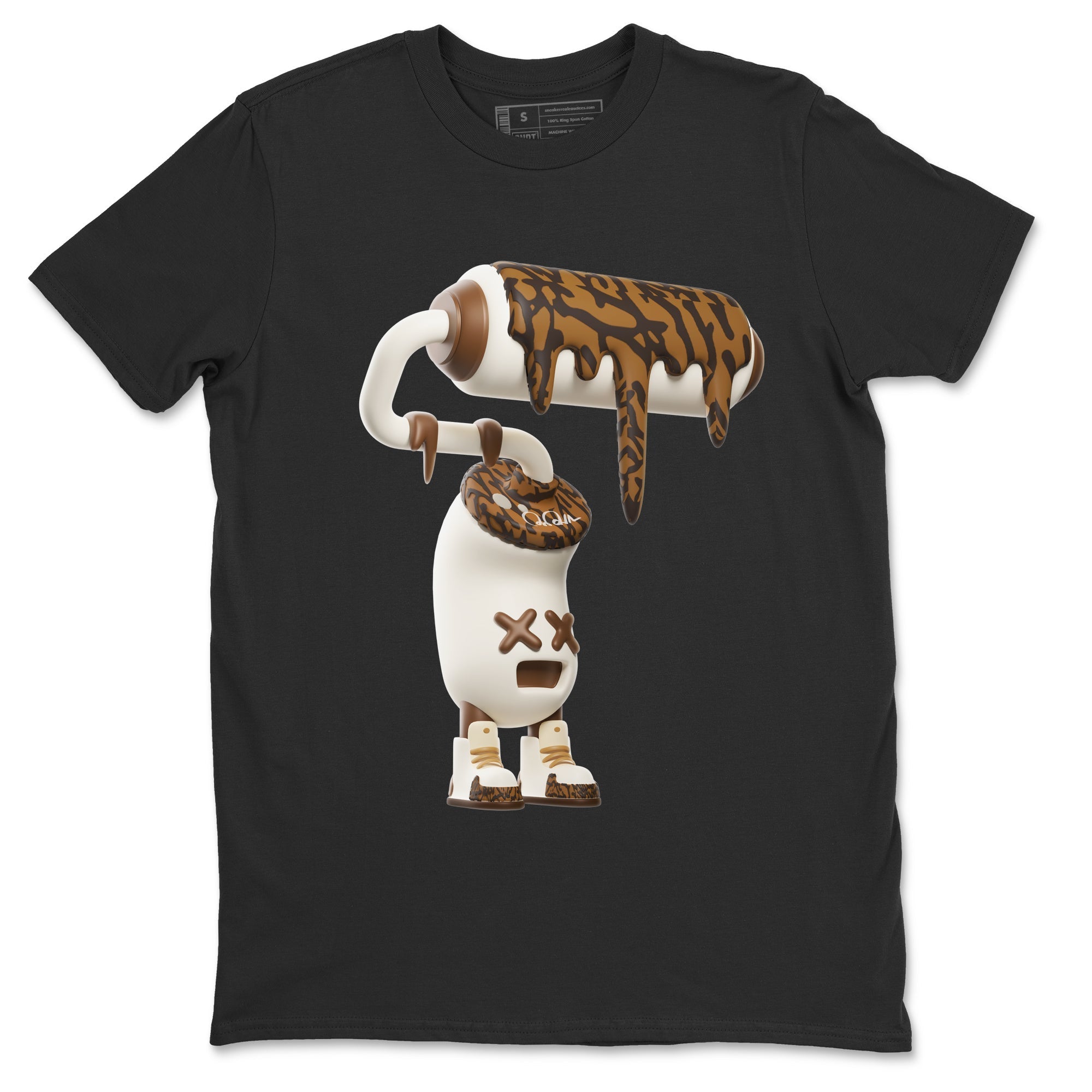 Air Jordan 3 Palomino Sneaker Match Tees 3D Paint Roller Streetwear Sneaker Shirt AJ3 Palomino Sneaker Release Tees Unisex Shirts Black 2