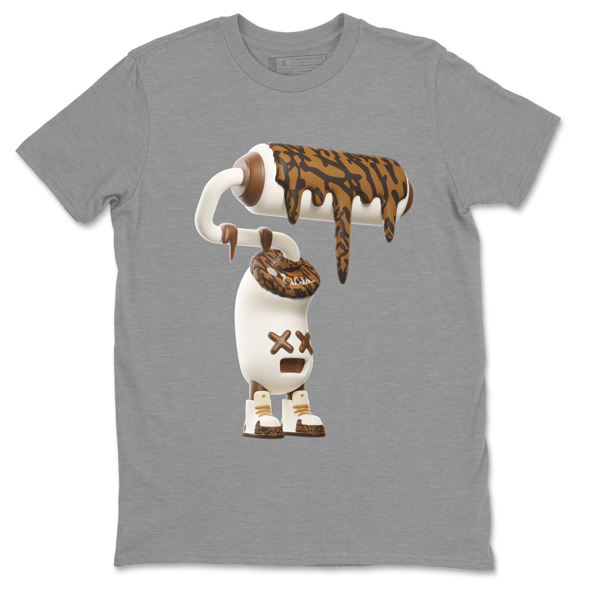 Air Jordan 3 Palomino Sneaker Match Tees 3D Paint Roller Streetwear Sneaker Shirt AJ3 Palomino Sneaker Release Tees Unisex Shirts Heather Grey 2