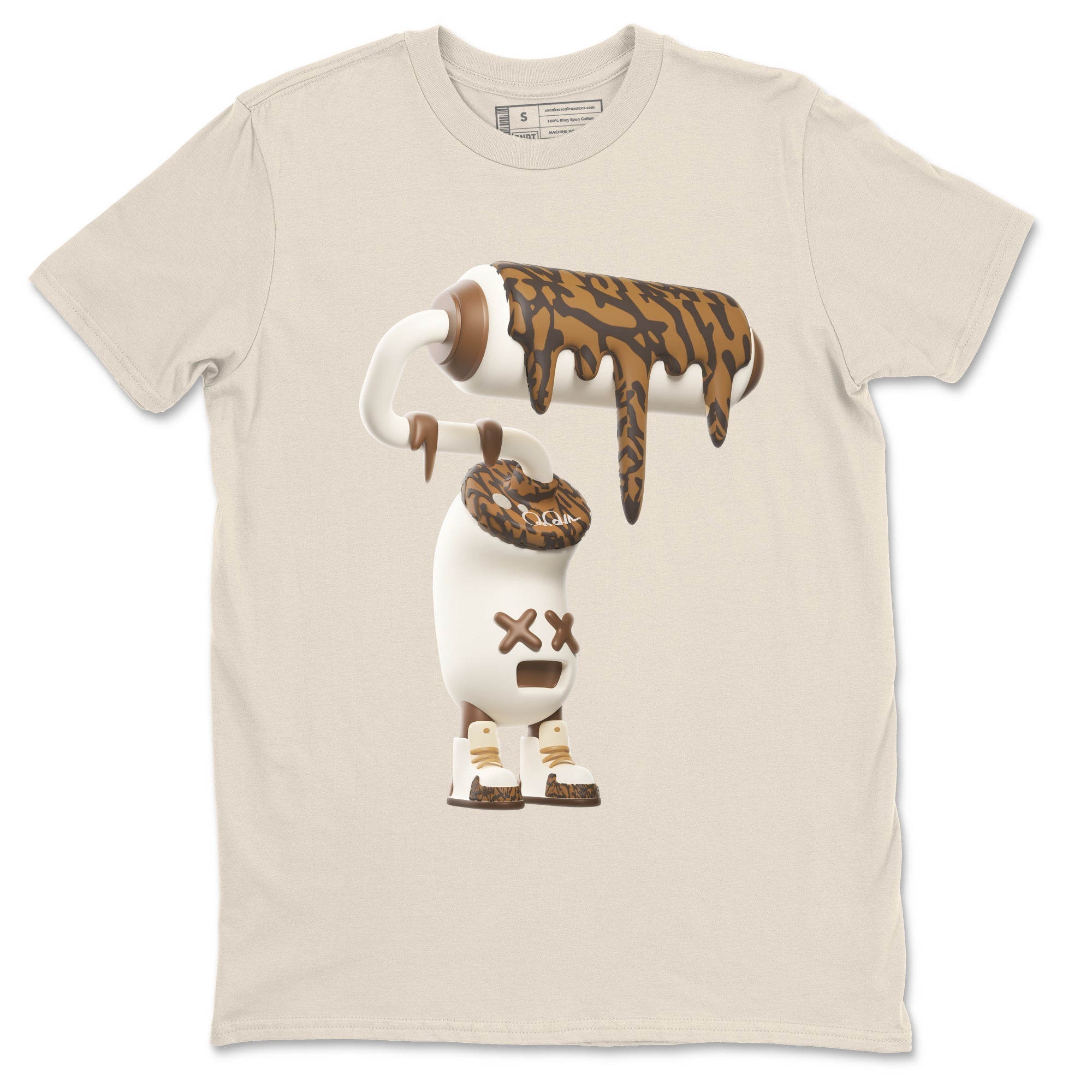 Air Jordan 3 Palomino Sneaker Match Tees 3D Paint Roller Streetwear Sneaker Shirt AJ3 Palomino Sneaker Release Tees Unisex Shirts Natural 2