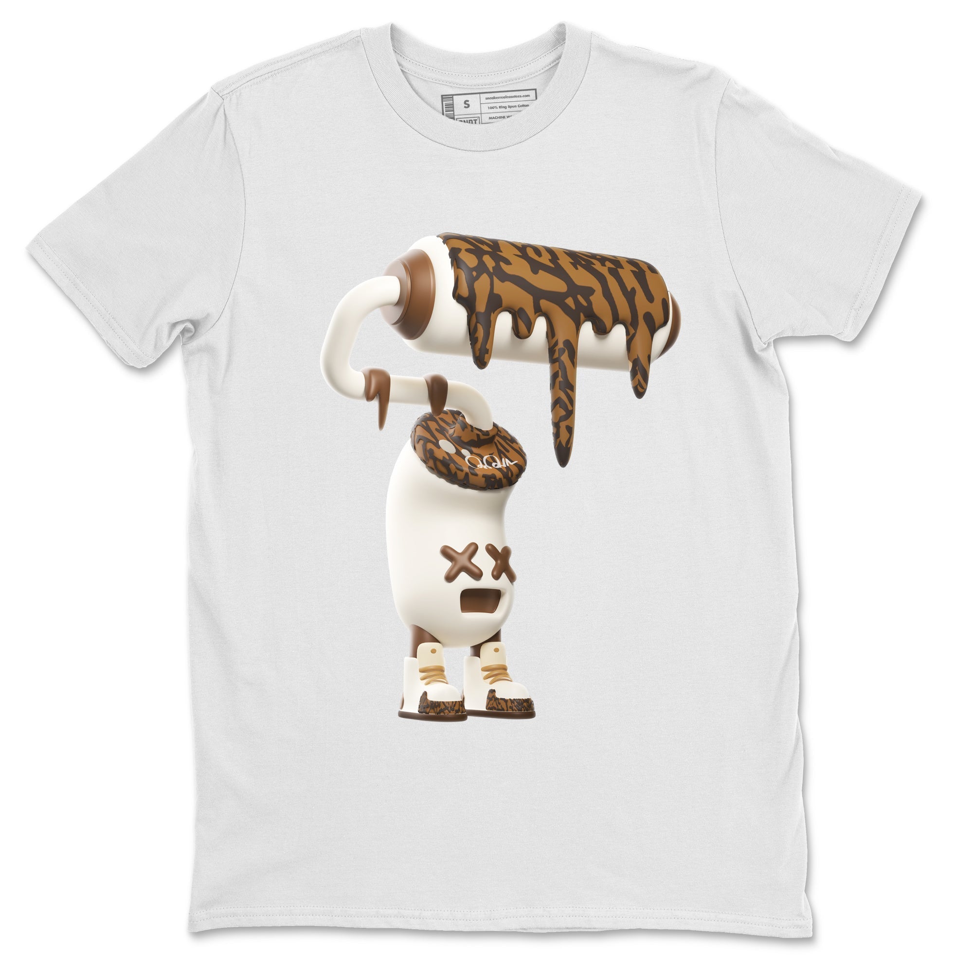 Air Jordan 3 Palomino Sneaker Match Tees 3D Paint Roller Streetwear Sneaker Shirt AJ3 Palomino Sneaker Release Tees Unisex Shirts White 2