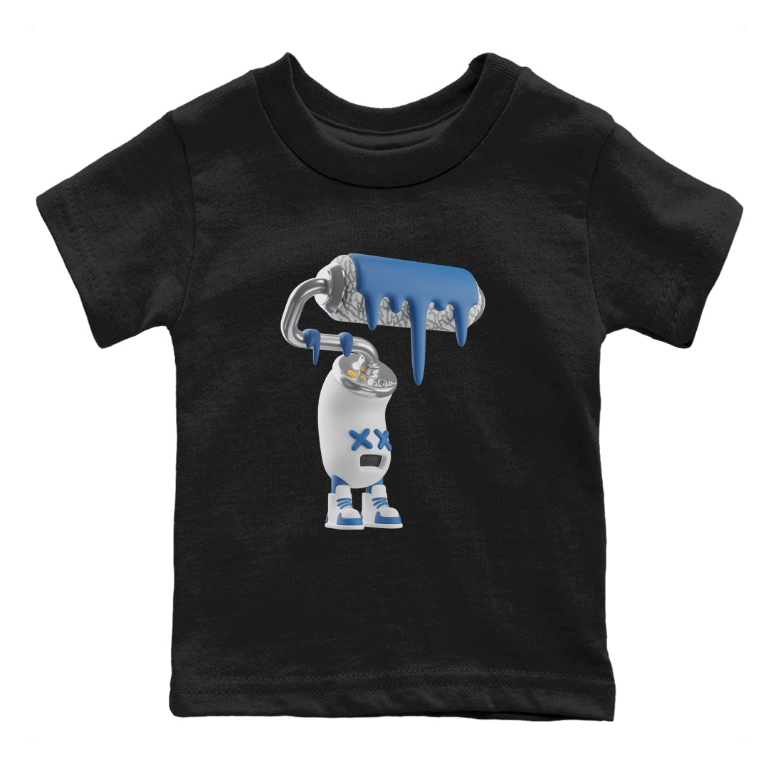 Air Jordan 3 Wizards Sneaker Match Tees 3D Paint Roller Streetwear Sneaker Shirt AJ3 NBA Wizards  Sneaker Release Tees Kids Shirts Black 2