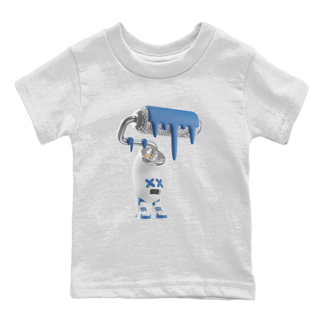 Air Jordan 3 Wizards Sneaker Match Tees 3D Paint Roller Streetwear Sneaker Shirt AJ3 NBA Wizards  Sneaker Release Tees Kids Shirts White 2