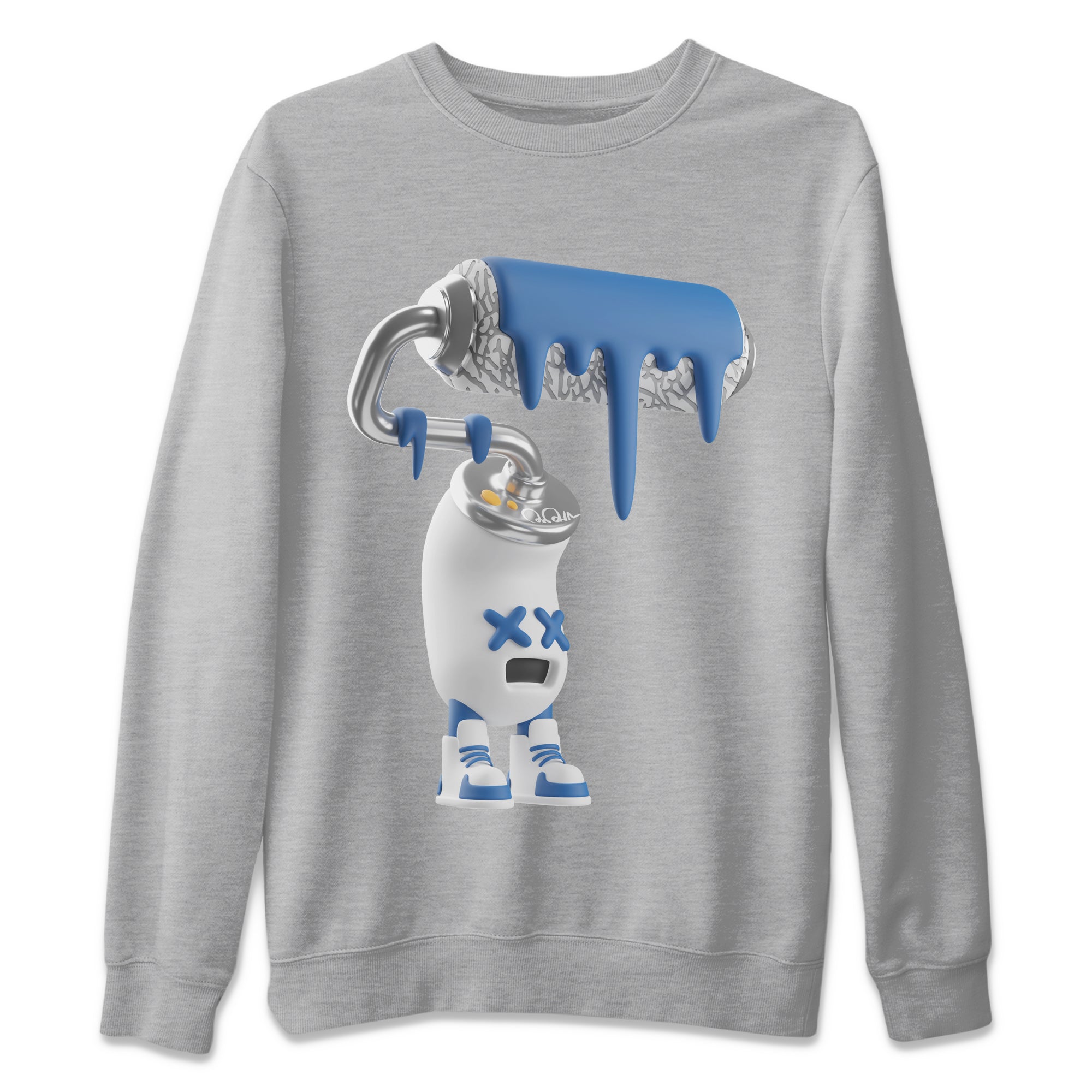 Air Jordan 3 Wizards Sneaker Match Tees 3D Paint Roller Streetwear Sneaker Shirt AJ3 NBA Wizards  Sneaker Release Tees Unisex Shirts Heather Grey 2