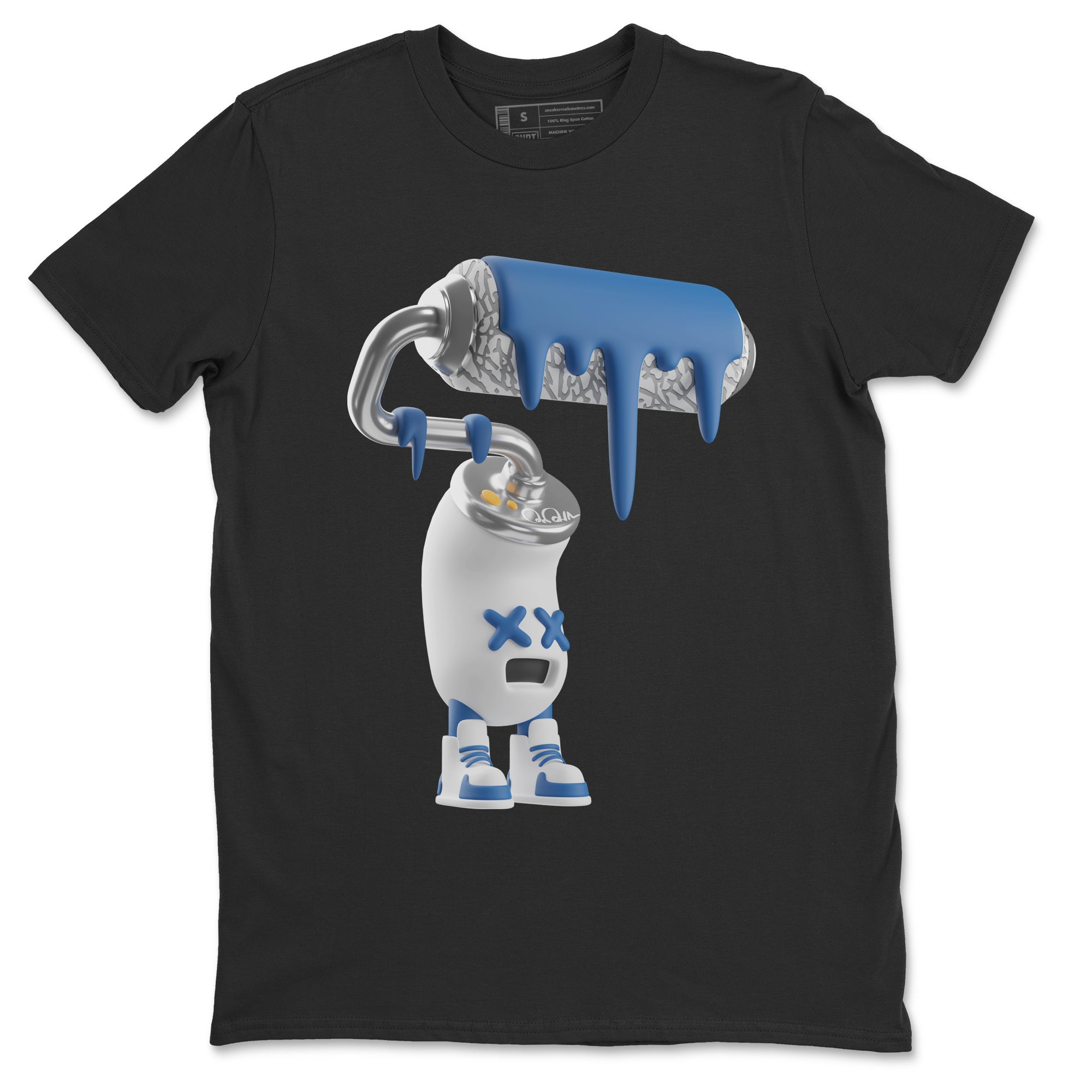 Air Jordan 3 Wizards Sneaker Match Tees 3D Paint Roller Streetwear Sneaker Shirt AJ3 NBA Wizards  Sneaker Release Tees Unisex Shirts Black 2