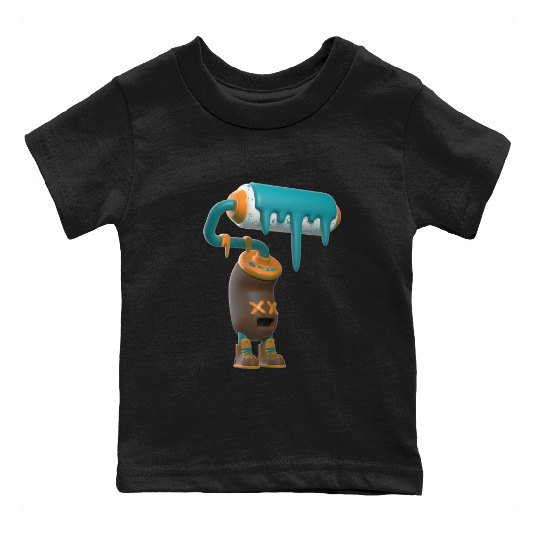Air Jordan 4 Cacao Wow shirt to match jordans 3D Paint Roller Streetwear Sneaker Shirt AJ4 Cacao Wow Drip Gear Zone Sneaker Matching Clothing Baby Toddler Black 2 T-Shirt