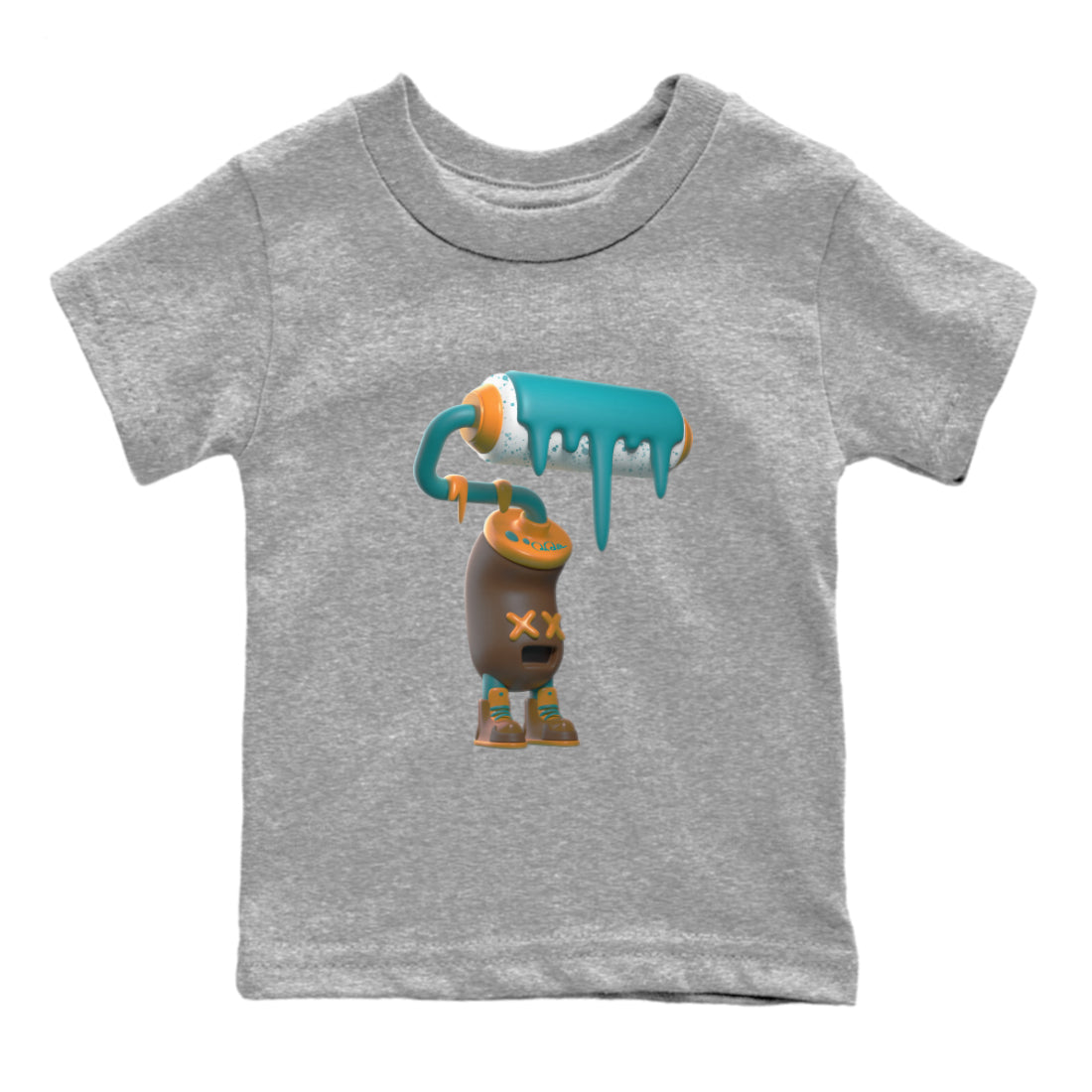 Air Jordan 4 Cacao Wow shirt to match jordans 3D Paint Roller Streetwear Sneaker Shirt AJ4 Cacao Wow Drip Gear Zone Sneaker Matching Clothing Baby Toddler Heather Grey 2 T-Shirt