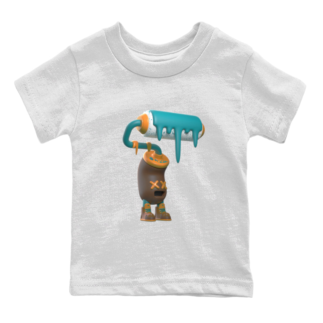 Air Jordan 4 Cacao Wow shirt to match jordans 3D Paint Roller Streetwear Sneaker Shirt AJ4 Cacao Wow Drip Gear Zone Sneaker Matching Clothing Baby Toddler White 2 T-Shirt