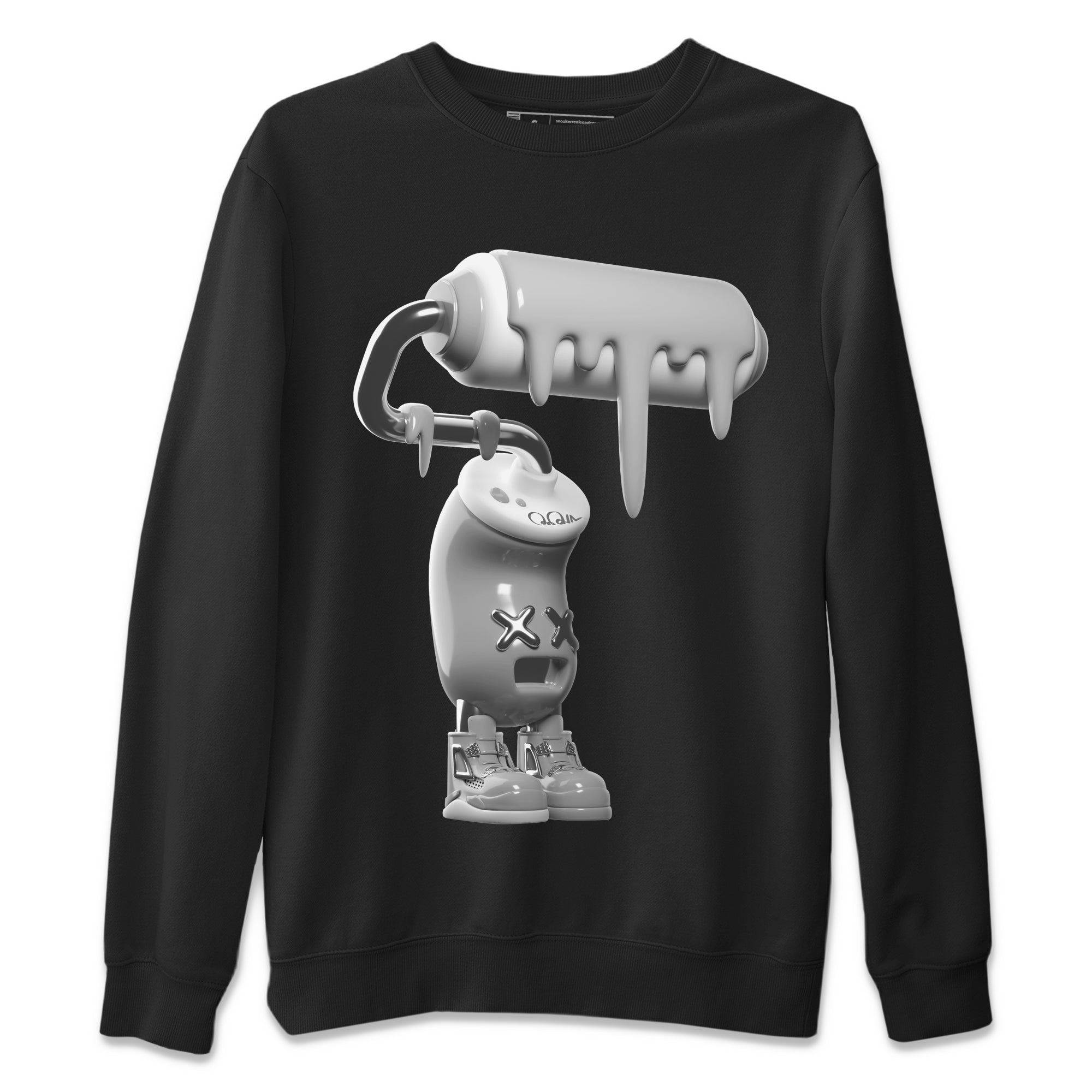 Air Jordan 4 Frozen Moments shirt to match jordans 3D Paint Roller Streetwear Sneaker Shirt AJ4 Frozen Moments Drip Gear Zone Sneaker Matching Clothing Unisex Black 2 T-Shirt
