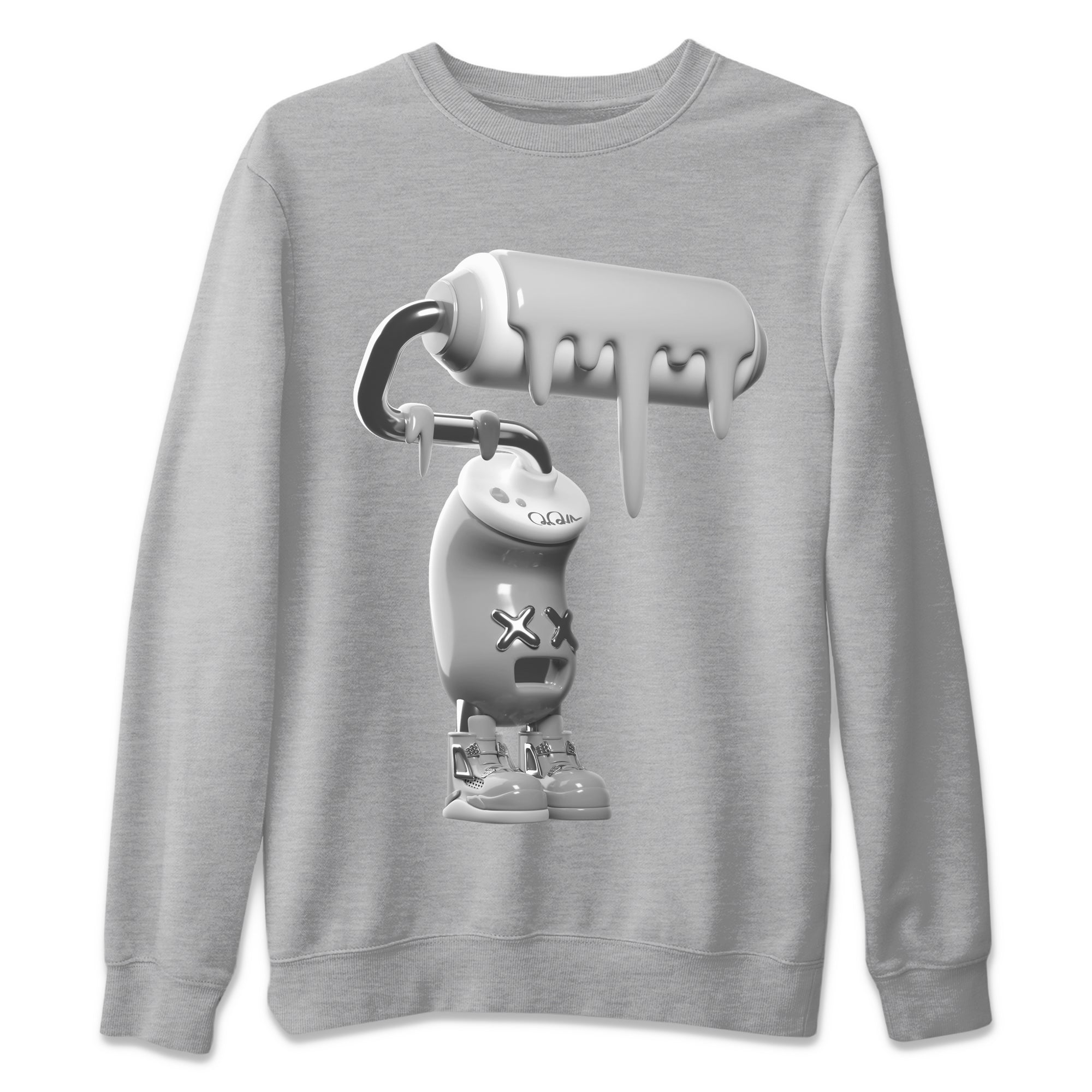 Air Jordan 4 Frozen Moments shirt to match jordans 3D Paint Roller Streetwear Sneaker Shirt AJ4 Frozen Moments Drip Gear Zone Sneaker Matching Clothing Unisex Heather Grey 2 T-Shirt