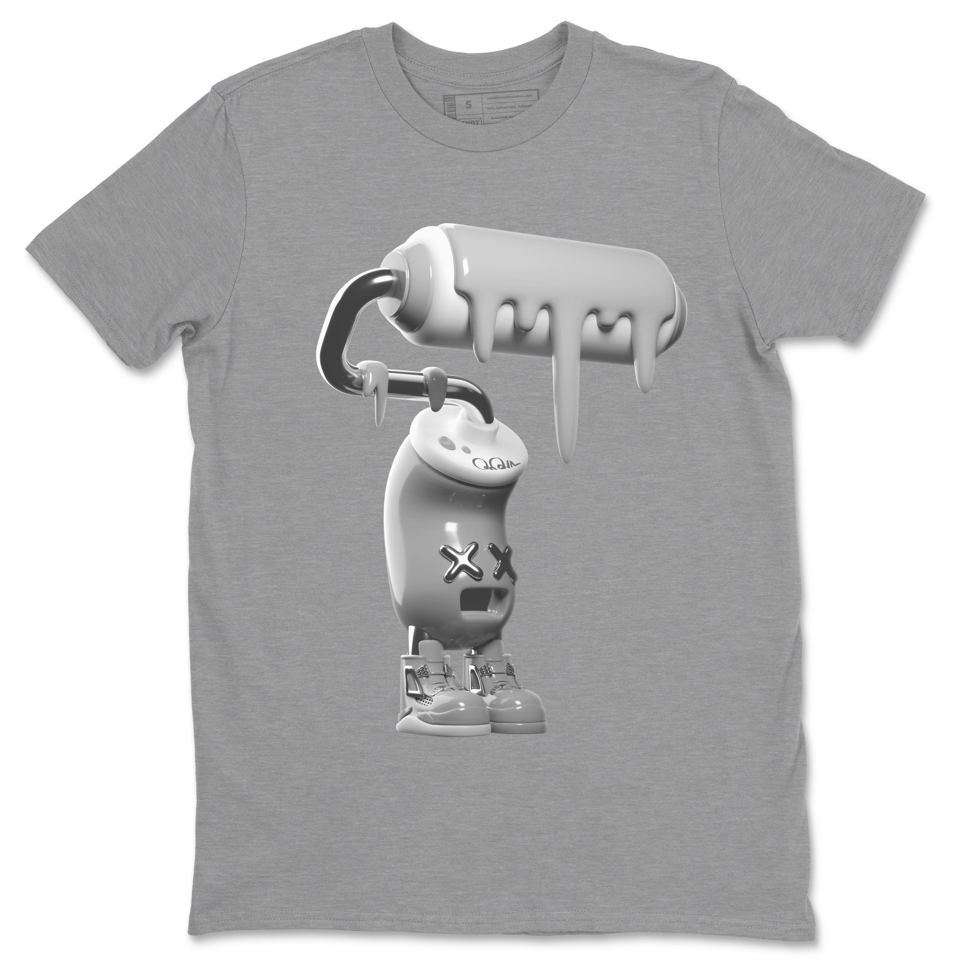 Air Jordan 4 Frozen Moments shirt to match jordans 3D Paint Roller Streetwear Sneaker Shirt AJ4 Frozen Moments Drip Gear Zone Sneaker Matching Clothing Unisex Heather Grey 2 T-Shirt