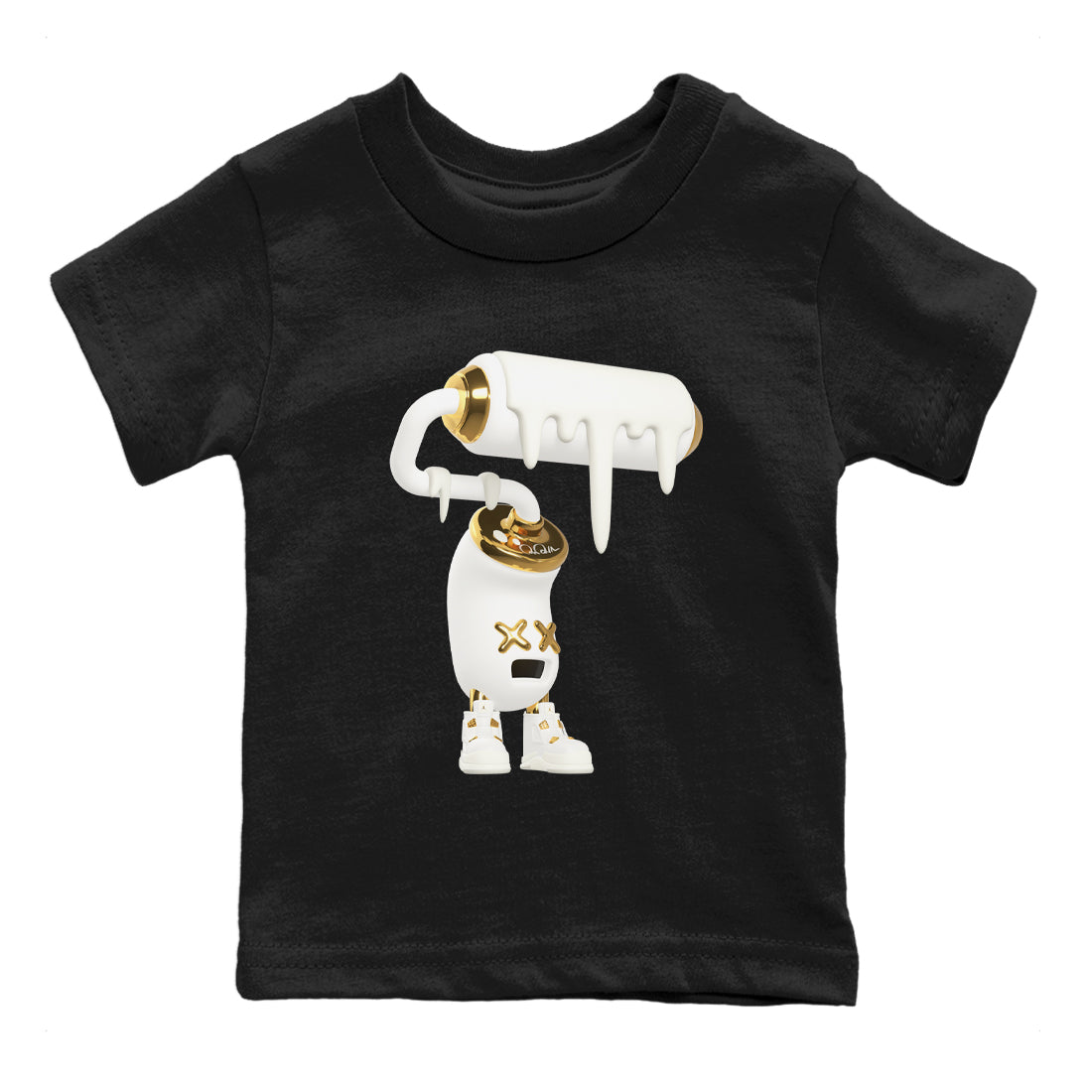 4s Sail 2024 shirt to match jordans 3D Paint Roller sneaker tees Air Jordan 4 Sail 2024 Drip Gear Zone baby toddler Black 2 cotton Shirt