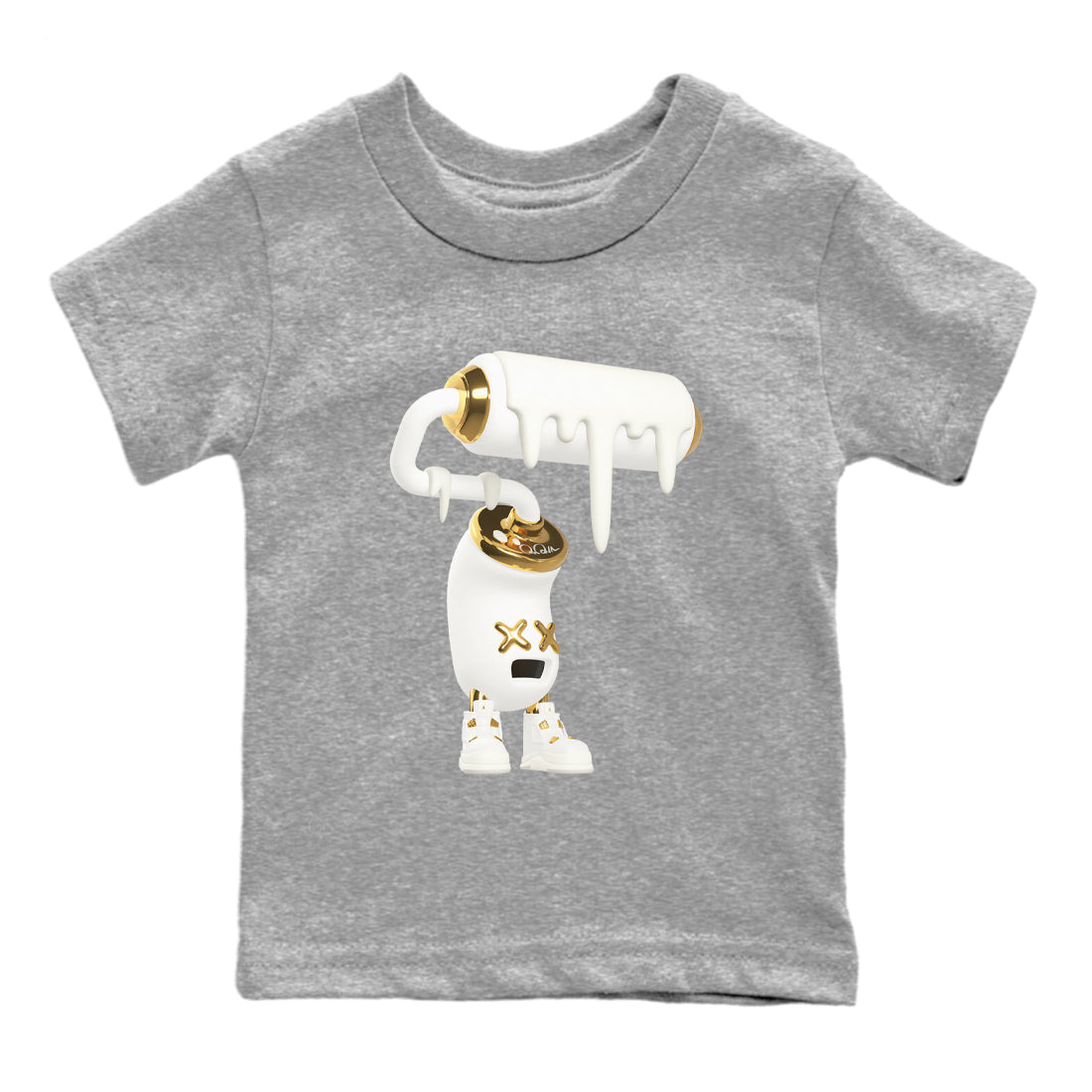 4s Sail 2024 shirt to match jordans 3D Paint Roller sneaker tees Air Jordan 4 Sail 2024 Drip Gear Zone baby toddler Heather Grey 2 cotton Shirt