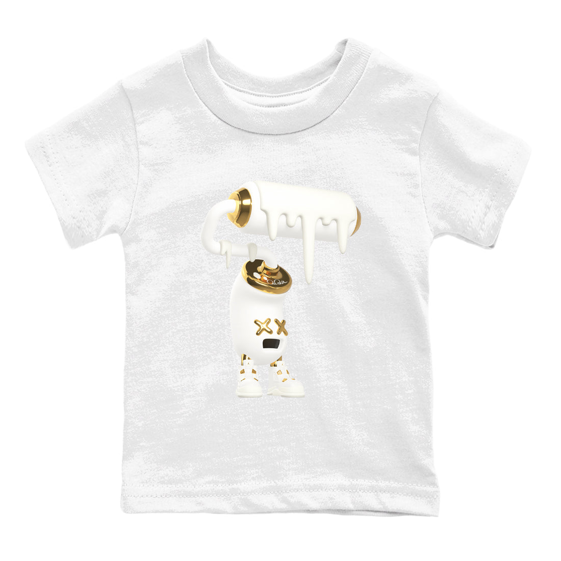 4s Sail 2024 shirt to match jordans 3D Paint Roller sneaker tees Air Jordan 4 Sail 2024 Drip Gear Zone baby toddler White 2 cotton Shirt