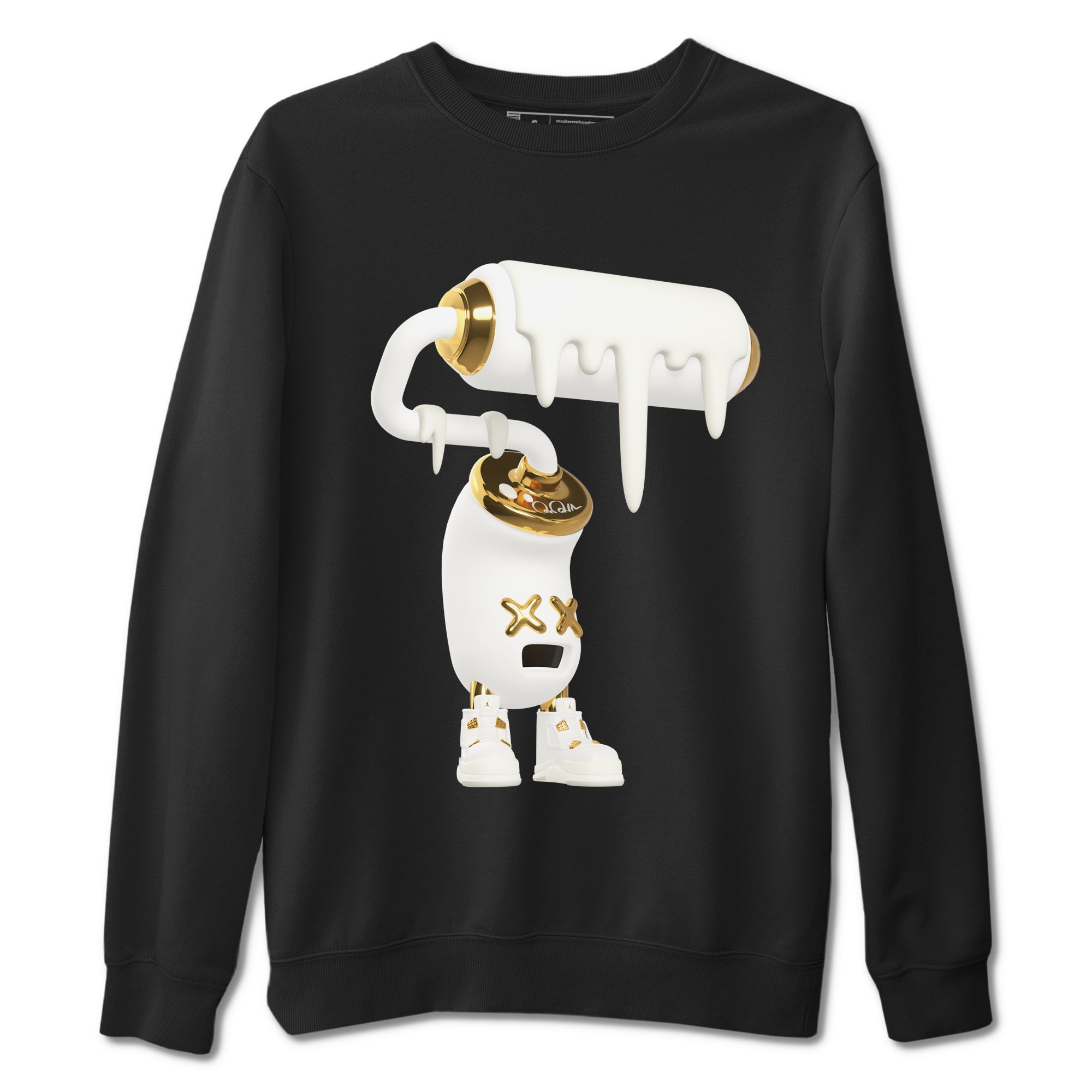 4s Sail 2024 shirt to match jordans 3D Paint Roller sneaker tees Air Jordan 4 Sail 2024 Drip Gear Zone unisex cotton Black 2 crew neck shirt
