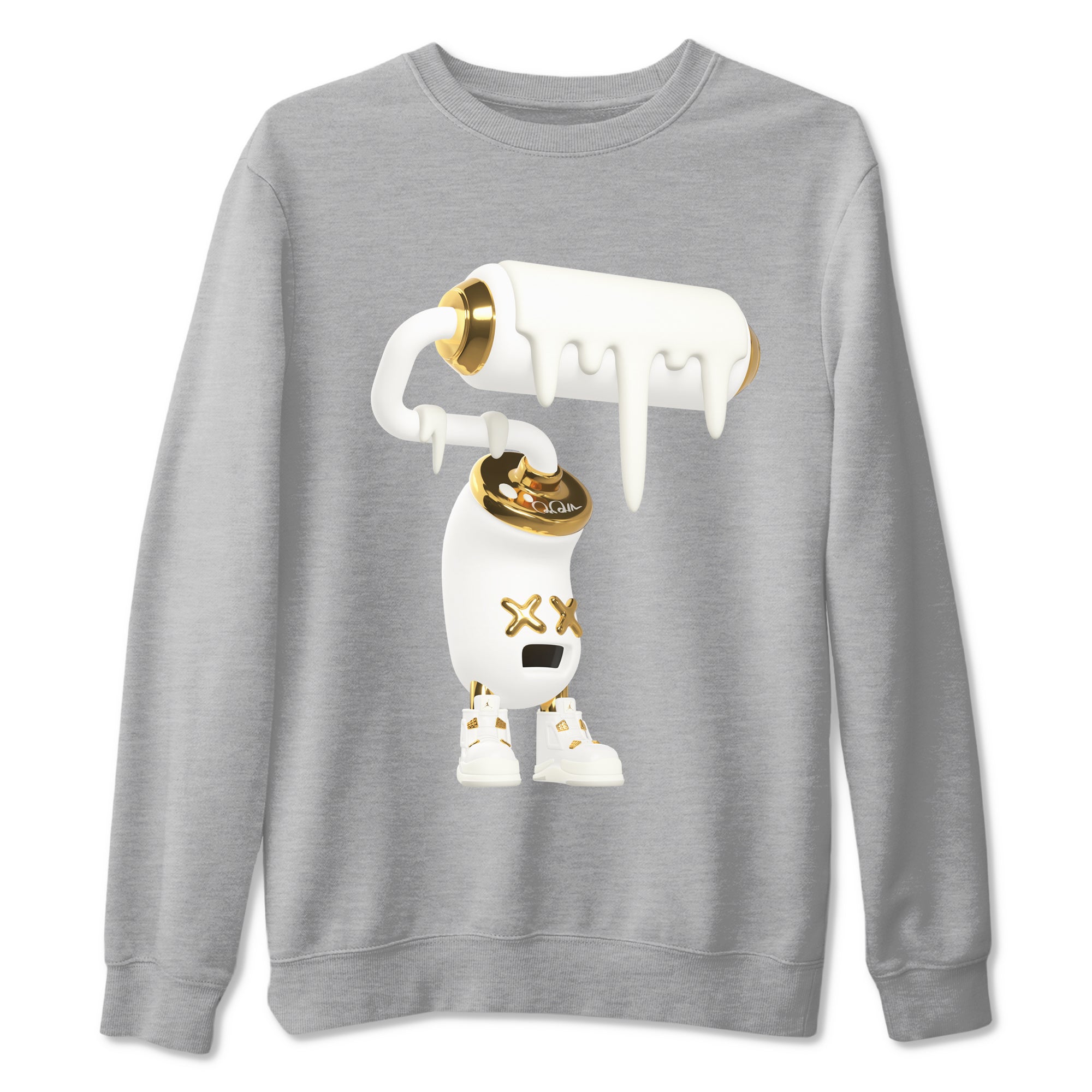 4s Sail 2024 shirt to match jordans 3D Paint Roller sneaker tees Air Jordan 4 Sail 2024 Drip Gear Zone unisex cotton Heather Grey 2 crew neck shirt