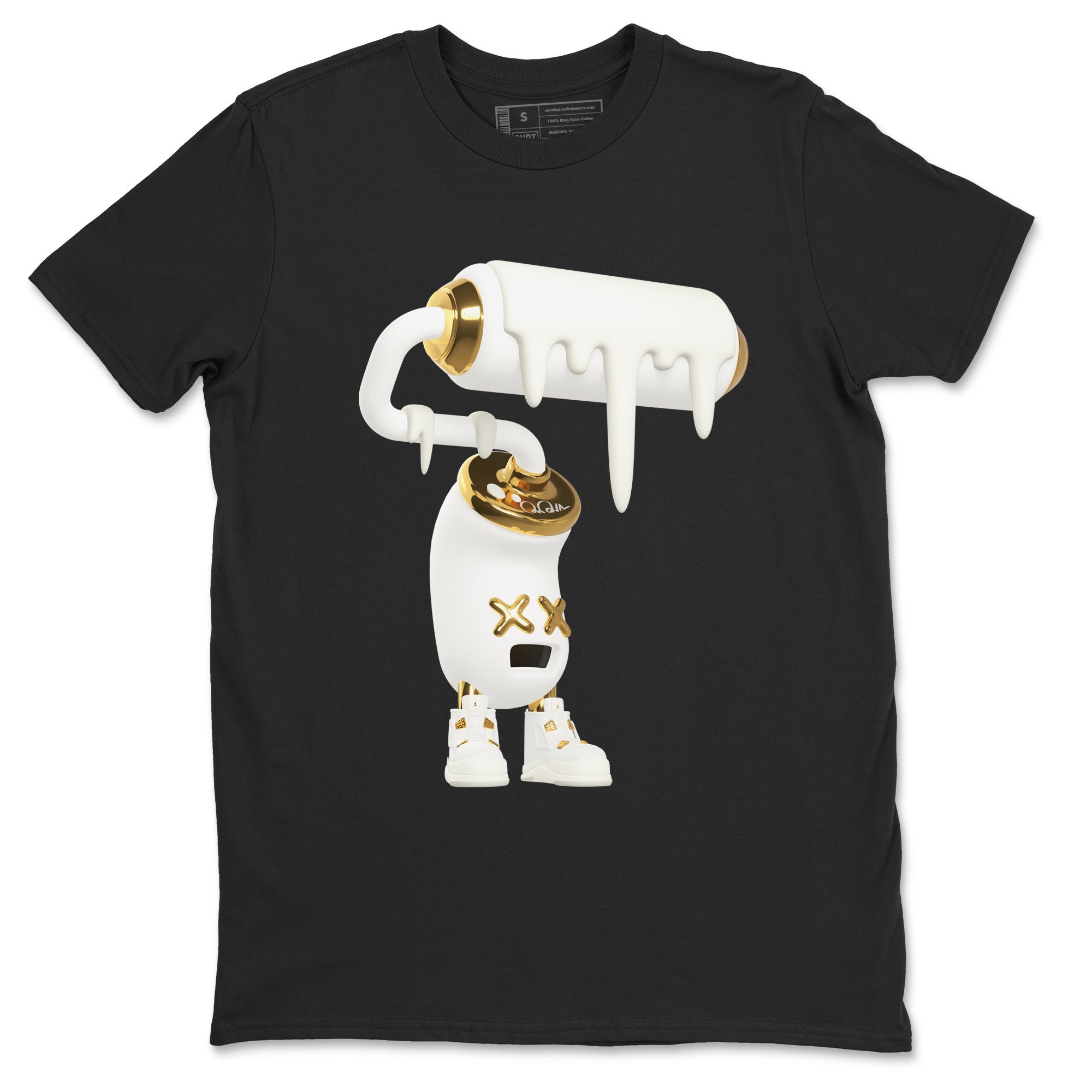 4s Sail 2024 shirt to match jordans 3D Paint Roller sneaker tees Air Jordan 4 Sail 2024 Drip Gear Zone unisex cotton Black 2 crew neck shirt