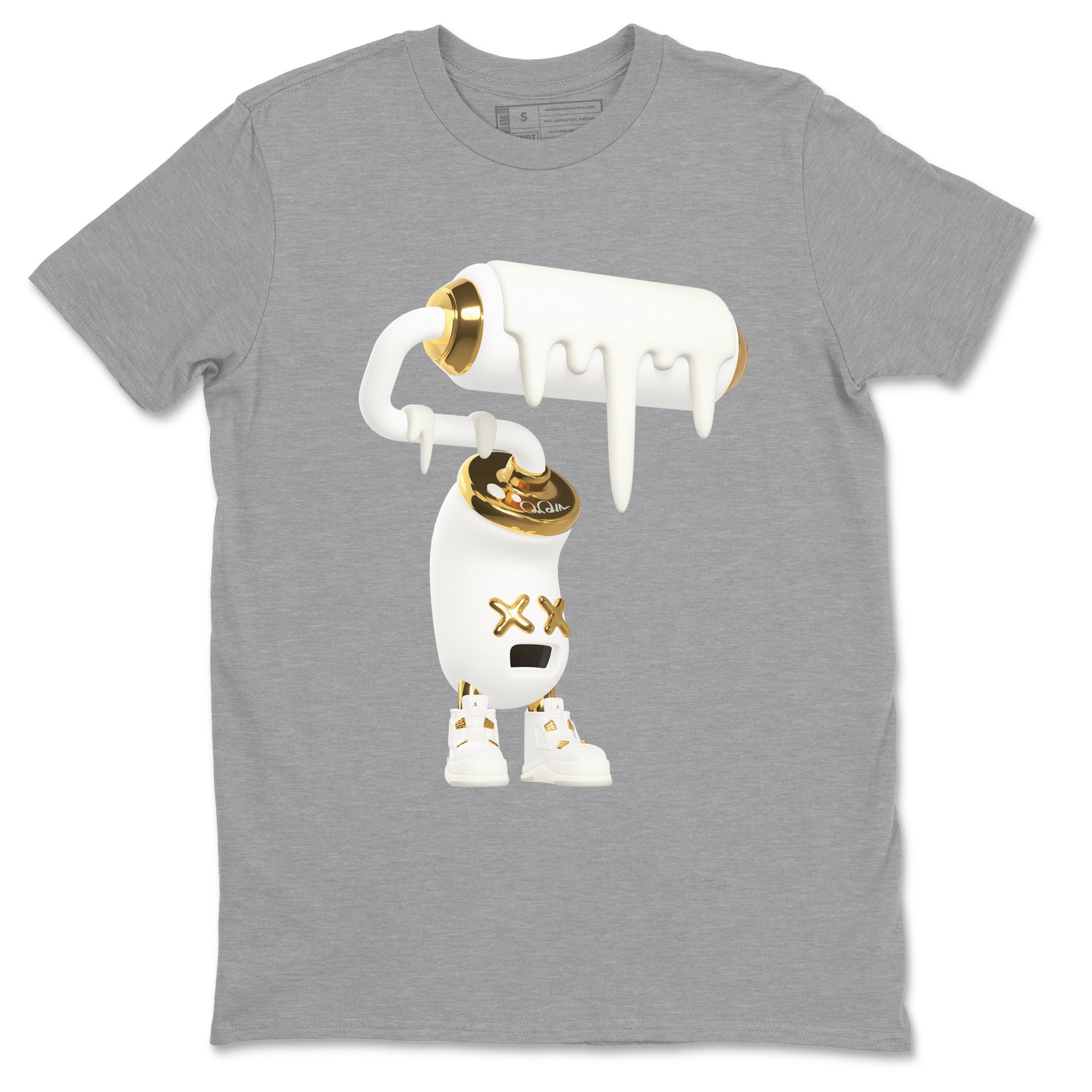 4s Sail 2024 shirt to match jordans 3D Paint Roller sneaker tees Air Jordan 4 Sail 2024 Drip Gear Zone unisex cotton Heather Grey 2 crew neck shirt