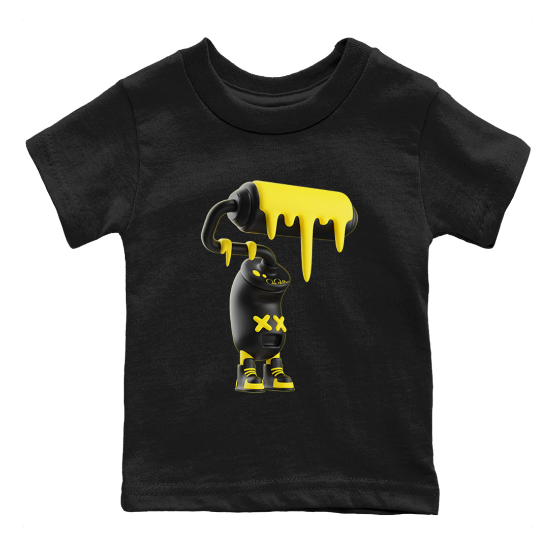 Air Jordan 4 Thunder Sneaker Match Tees 3D Paint Roller Streetwear Sneaker Shirt AJ4 Thunder Jumpman Sneaker Release Tees Kids Shirts Black 2