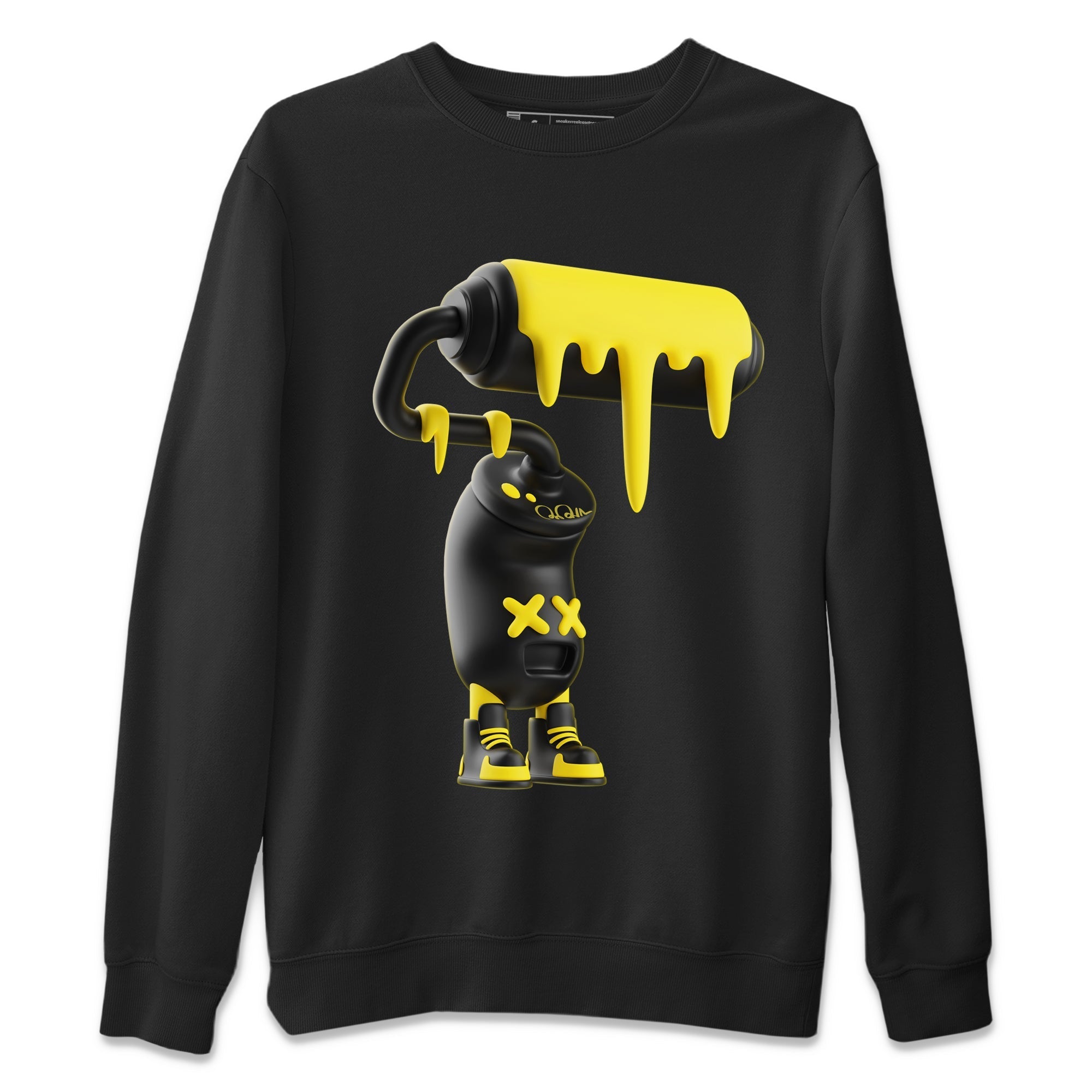 Air Jordan 4 Thunder Sneaker Match Tees 3D Paint Roller Streetwear Sneaker Shirt AJ4 Thunder Jumpman Sneaker Release Tees Unisex Shirts Black 2