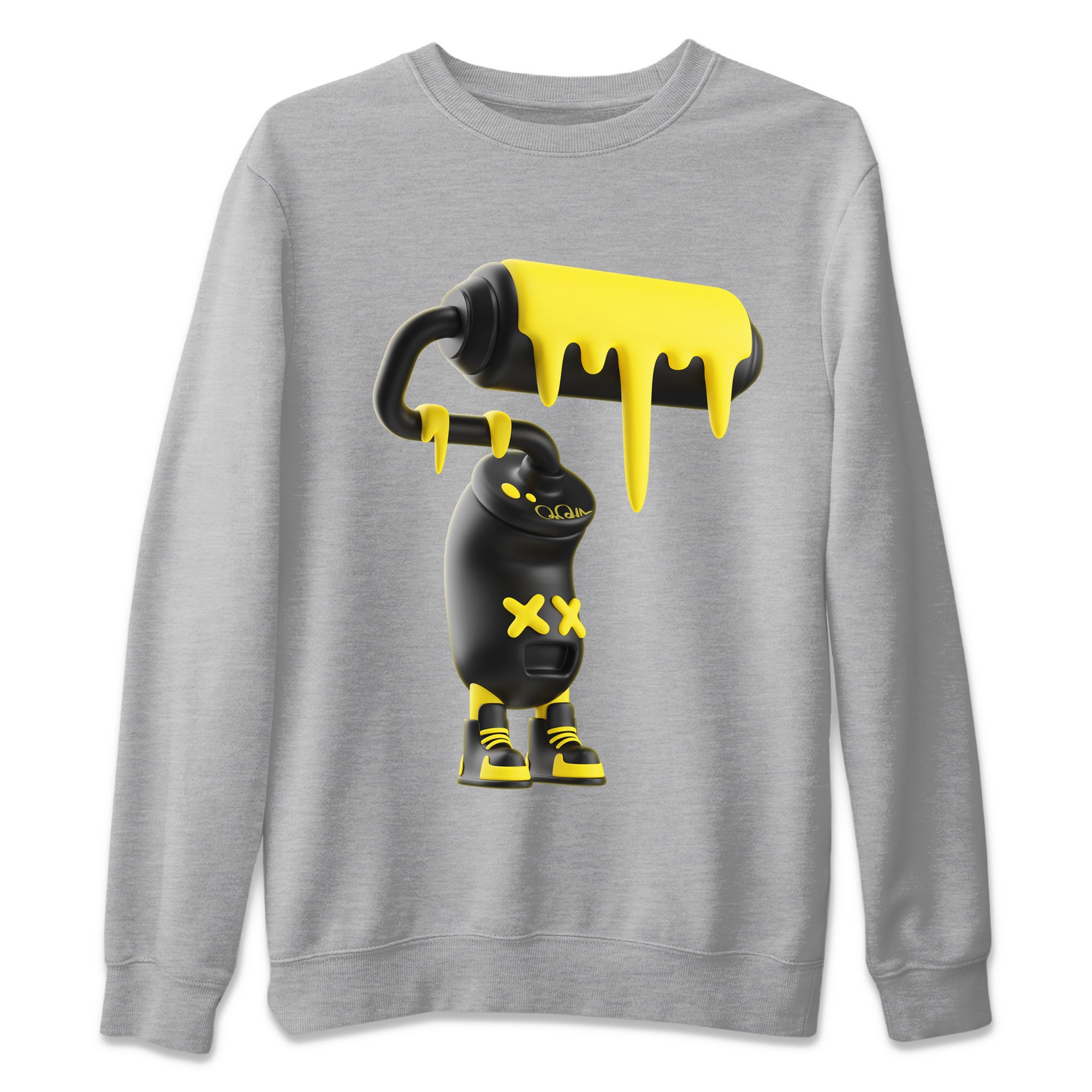 Air Jordan 4 Thunder Sneaker Match Tees 3D Paint Roller Streetwear Sneaker Shirt AJ4 Thunder Jumpman Sneaker Release Tees Unisex Shirts Heather Grey 2