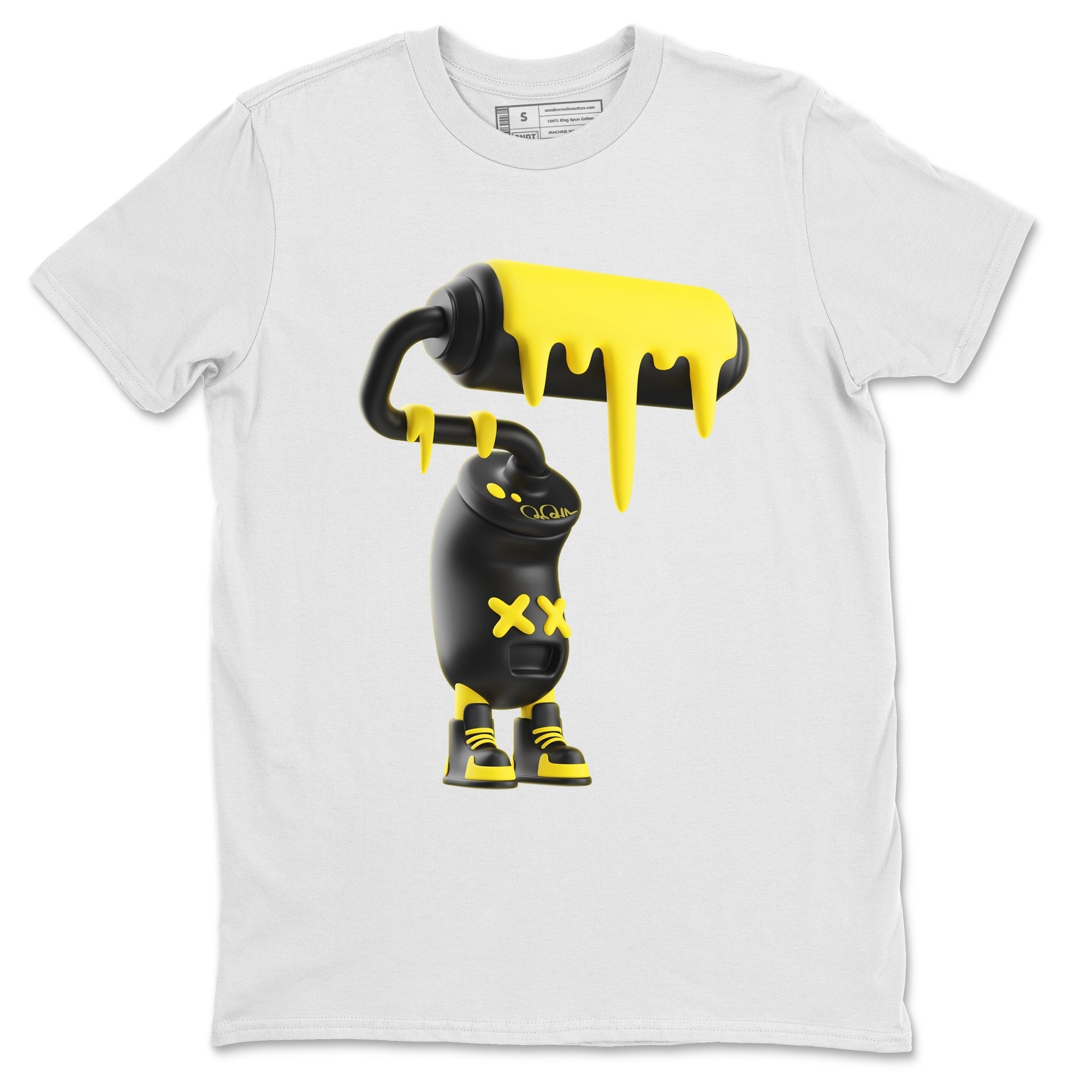 Air Jordan 4 Thunder Sneaker Match Tees 3D Paint Roller Streetwear Sneaker Shirt AJ4 Thunder Jumpman Sneaker Release Tees Unisex Shirts White 2