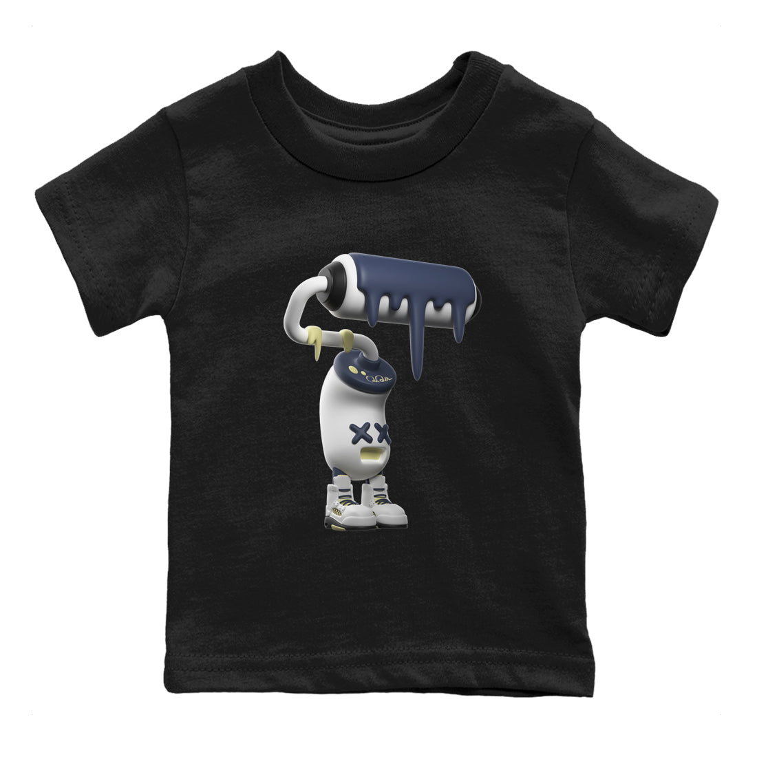 Air Jordan 5 A Ma Maniere x Photon Dust shirt to match jordans 3D Paint Roller sneaker tees Jordan 5 A Ma Maniere "Dawn" Drip Gear Zone Baby Toddler Black 2 T-Shirt