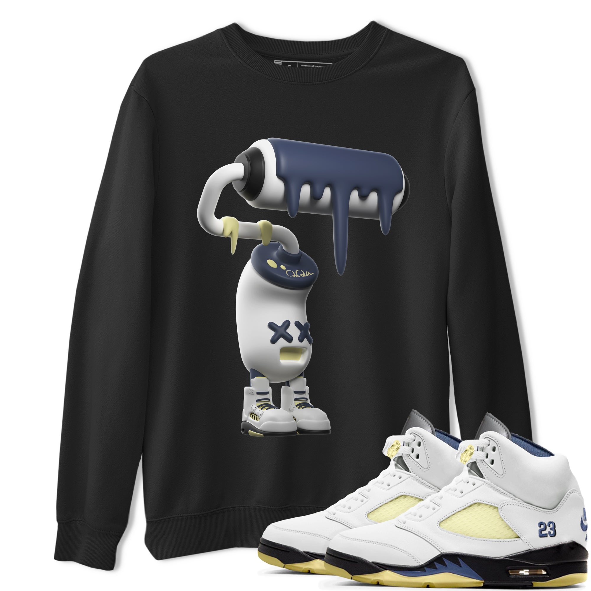Air Jordan 5 A Ma Maniere x Photon Dust shirt to match jordans 3D Paint Roller sneaker tees Jordan 5 A Ma Maniere "Dawn" Drip Gear Zone Unisex Black 1 T-Shirt