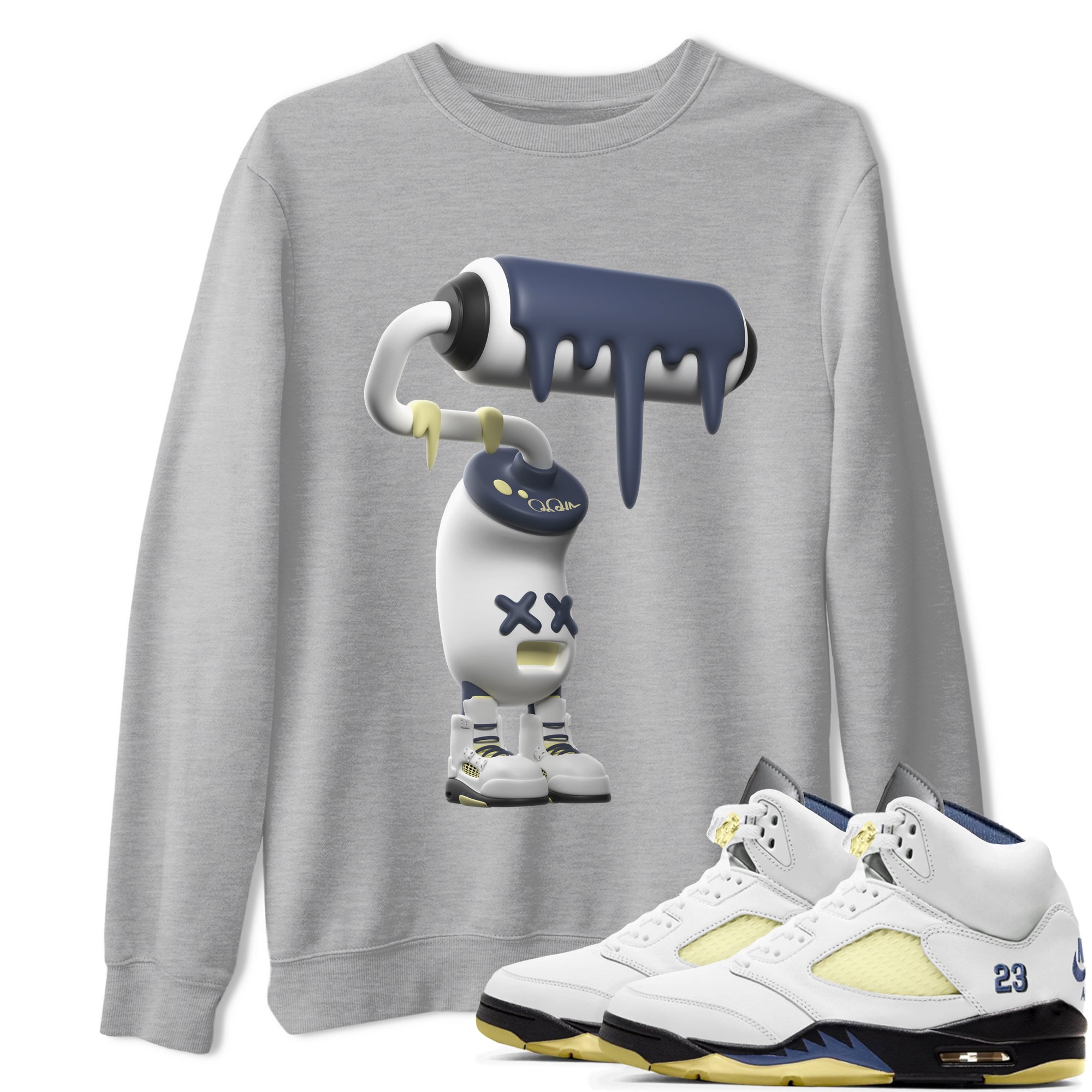 Air Jordan 5 A Ma Maniere x Photon Dust shirt to match jordans 3D Paint Roller sneaker tees Jordan 5 A Ma Maniere "Dawn" Drip Gear Zone Unisex Heather Grey 1 T-Shirt