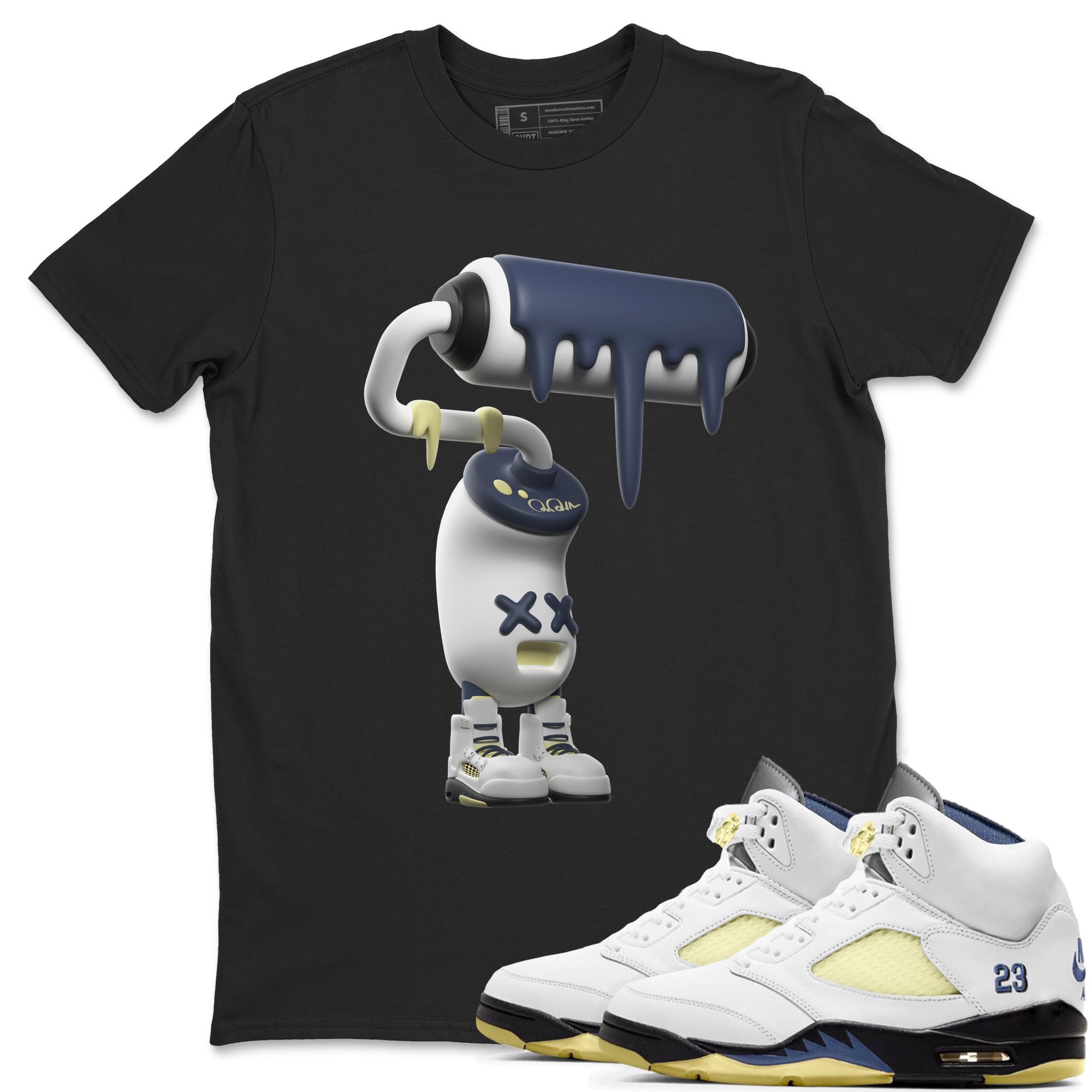 Air Jordan 5 A Ma Maniere x Photon Dust shirt to match jordans 3D Paint Roller sneaker tees Jordan 5 A Ma Maniere "Dawn" Drip Gear Zone Unisex Black 1 T-Shirt