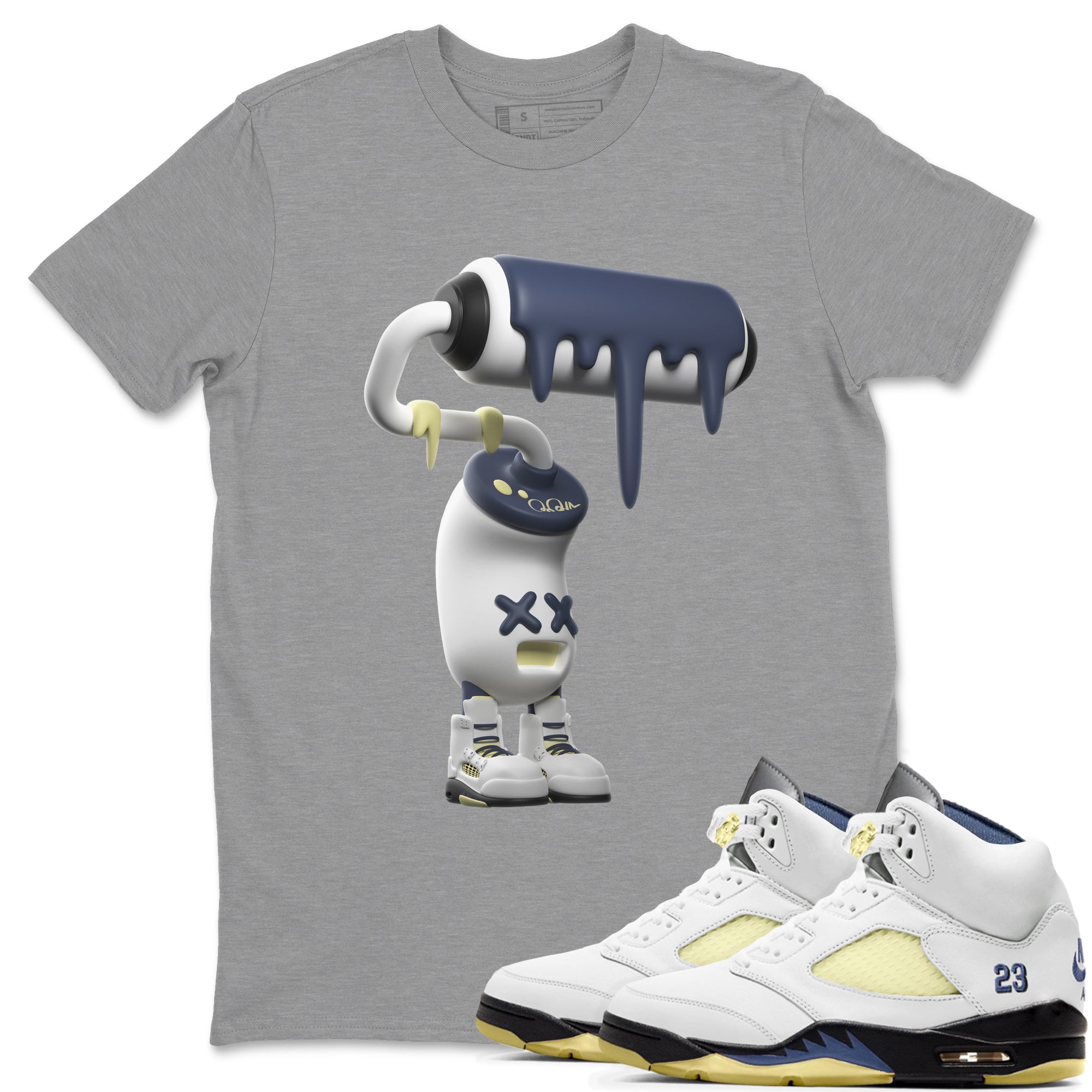 Air Jordan 5 A Ma Maniere x Photon Dust shirt to match jordans 3D Paint Roller sneaker tees Jordan 5 A Ma Maniere "Dawn" Drip Gear Zone Unisex Heather Grey 1 T-Shirt