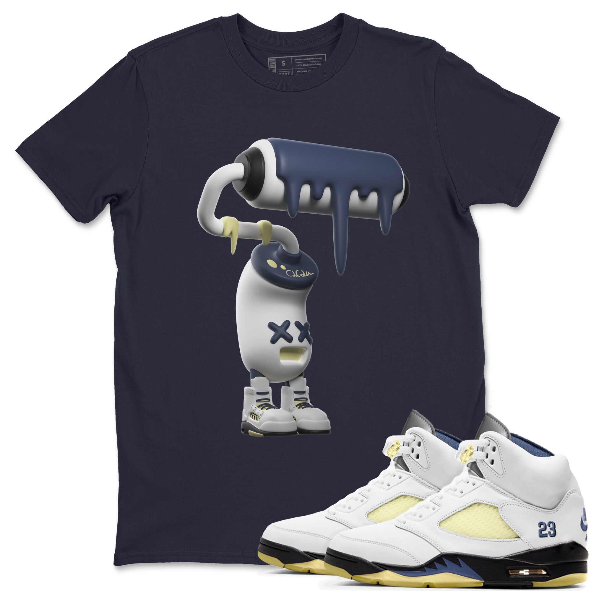 Air Jordan 5 A Ma Maniere x Photon Dust shirt to match jordans 3D Paint Roller sneaker tees Jordan 5 A Ma Maniere "Dawn" Drip Gear Zone Unisex Navy 1 T-Shirt