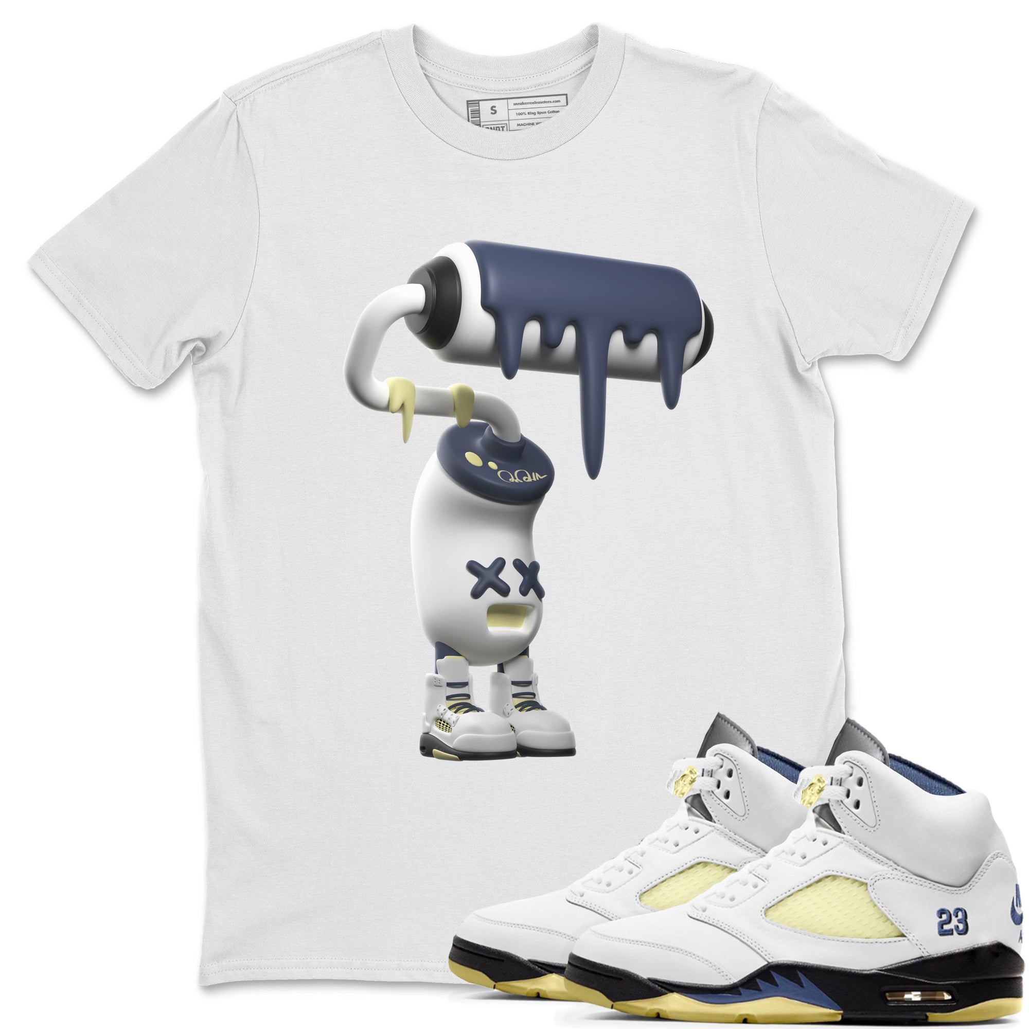 Air Jordan 5 A Ma Maniere x Photon Dust shirt to match jordans 3D Paint Roller sneaker tees Jordan 5 A Ma Maniere "Dawn" Drip Gear Zone Unisex White 1 T-Shirt