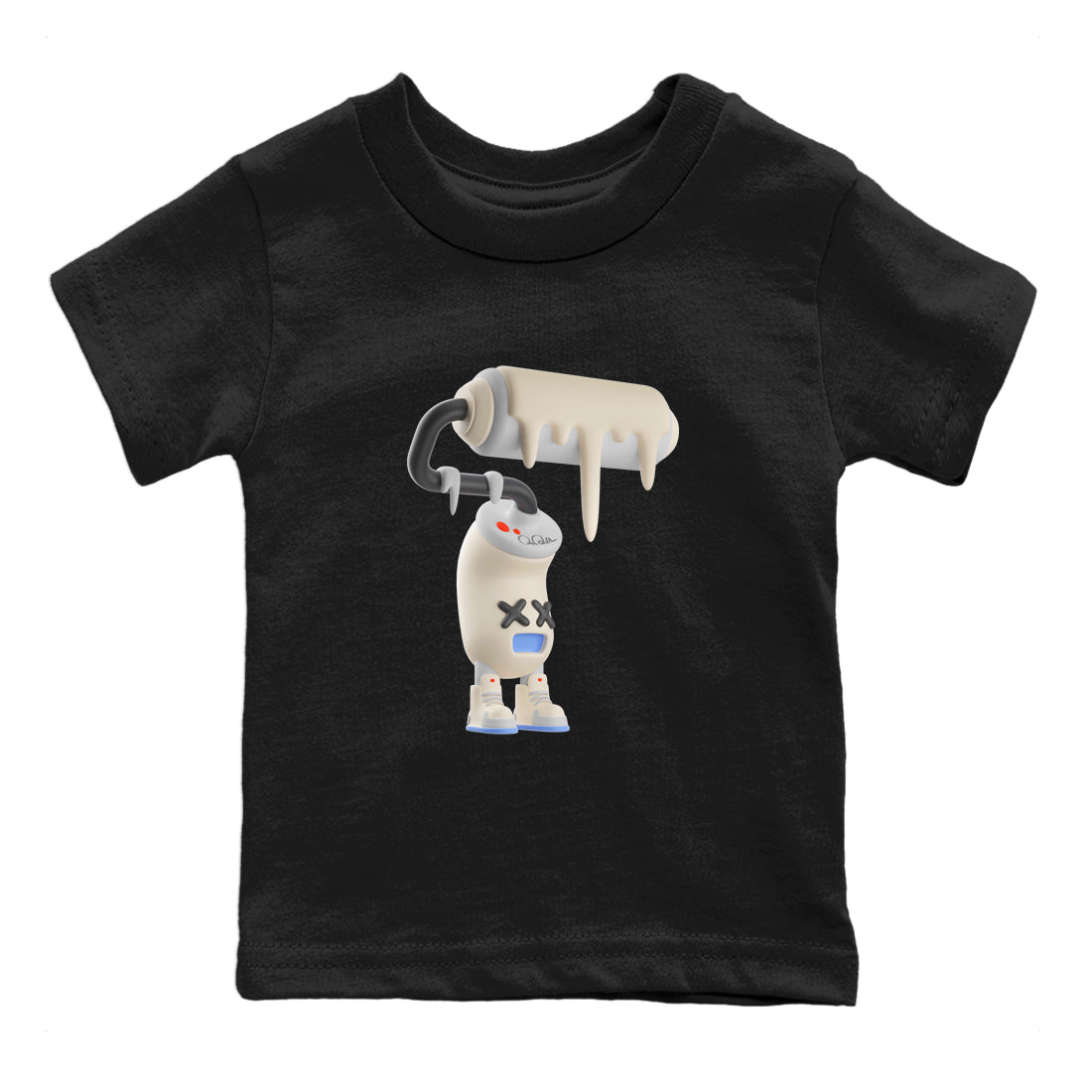 Air Jordan 5 Craft Sneaker Match Tees 3D Paint Roller Streetwear Sneaker Shirt AJ5 SE Craft Sneaker Release Tees Kids Shirts Black 2