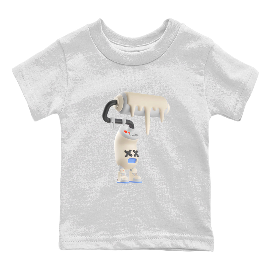 Air Jordan 5 Craft Sneaker Match Tees 3D Paint Roller Streetwear Sneaker Shirt AJ5 SE Craft Sneaker Release Tees Kids Shirts White 2