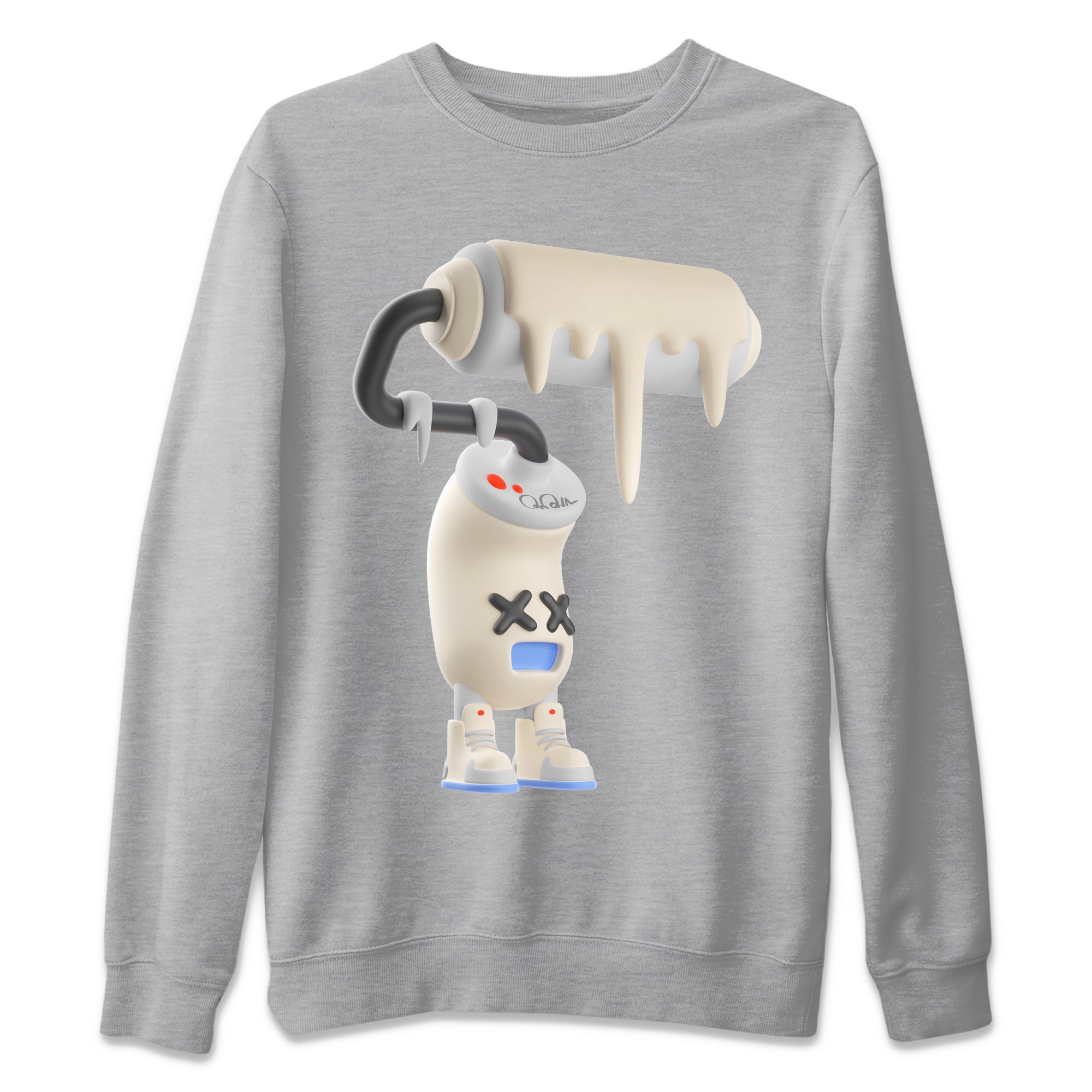 Air Jordan 5 Craft Sneaker Match Tees 3D Paint Roller Streetwear Sneaker Shirt AJ5 SE Craft Sneaker Release Tees Unisex Shirts Heather Grey 2